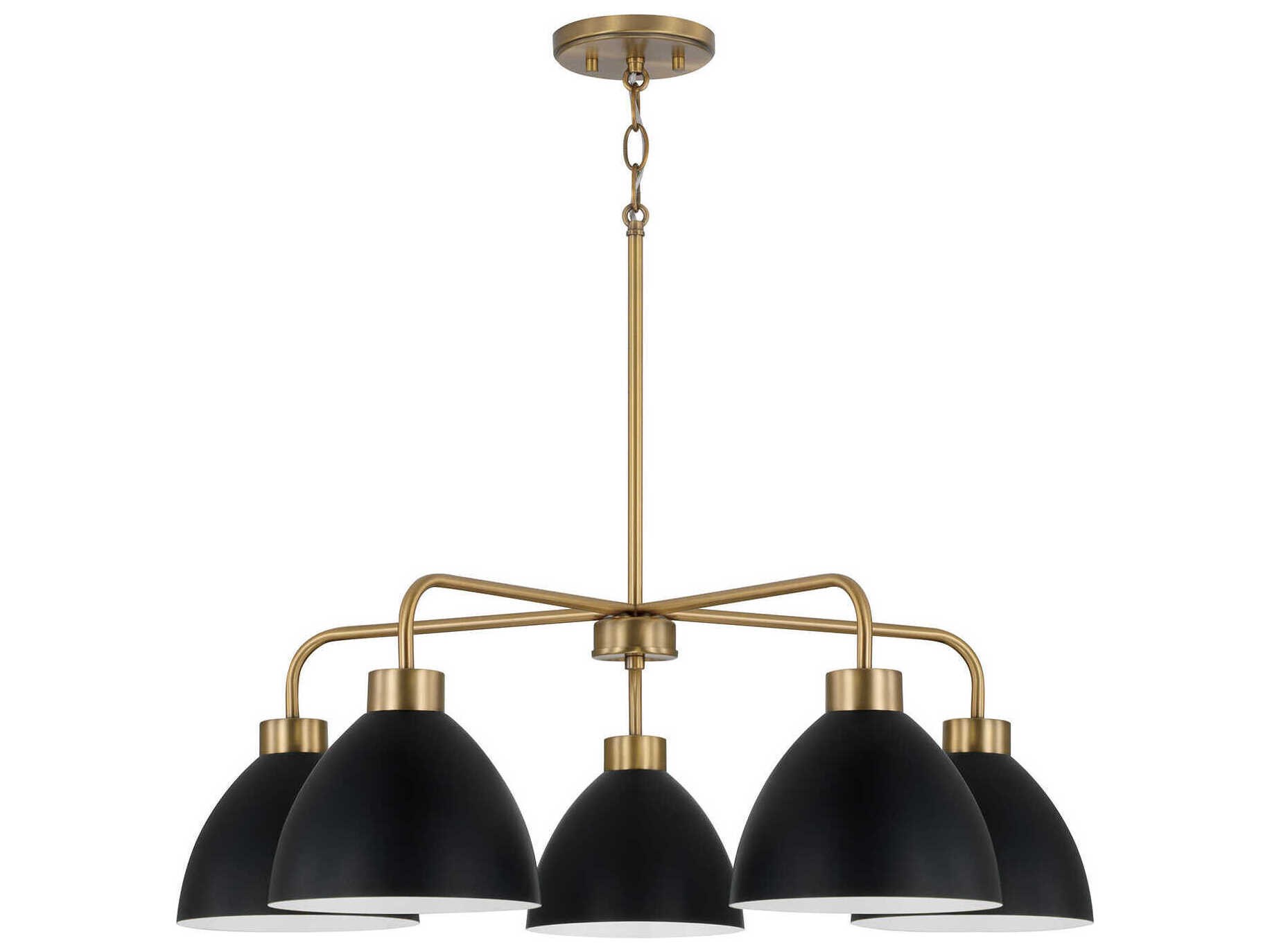 Capital Lighting Ross 5-Light Aged Brass And Black Dome Chandelier