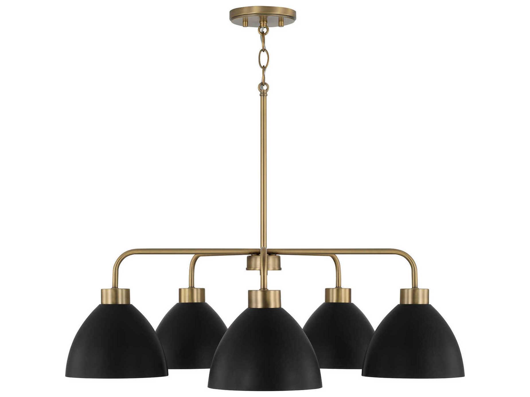 Capital Lighting Ross 5-Light Aged Brass And Black Dome Chandelier