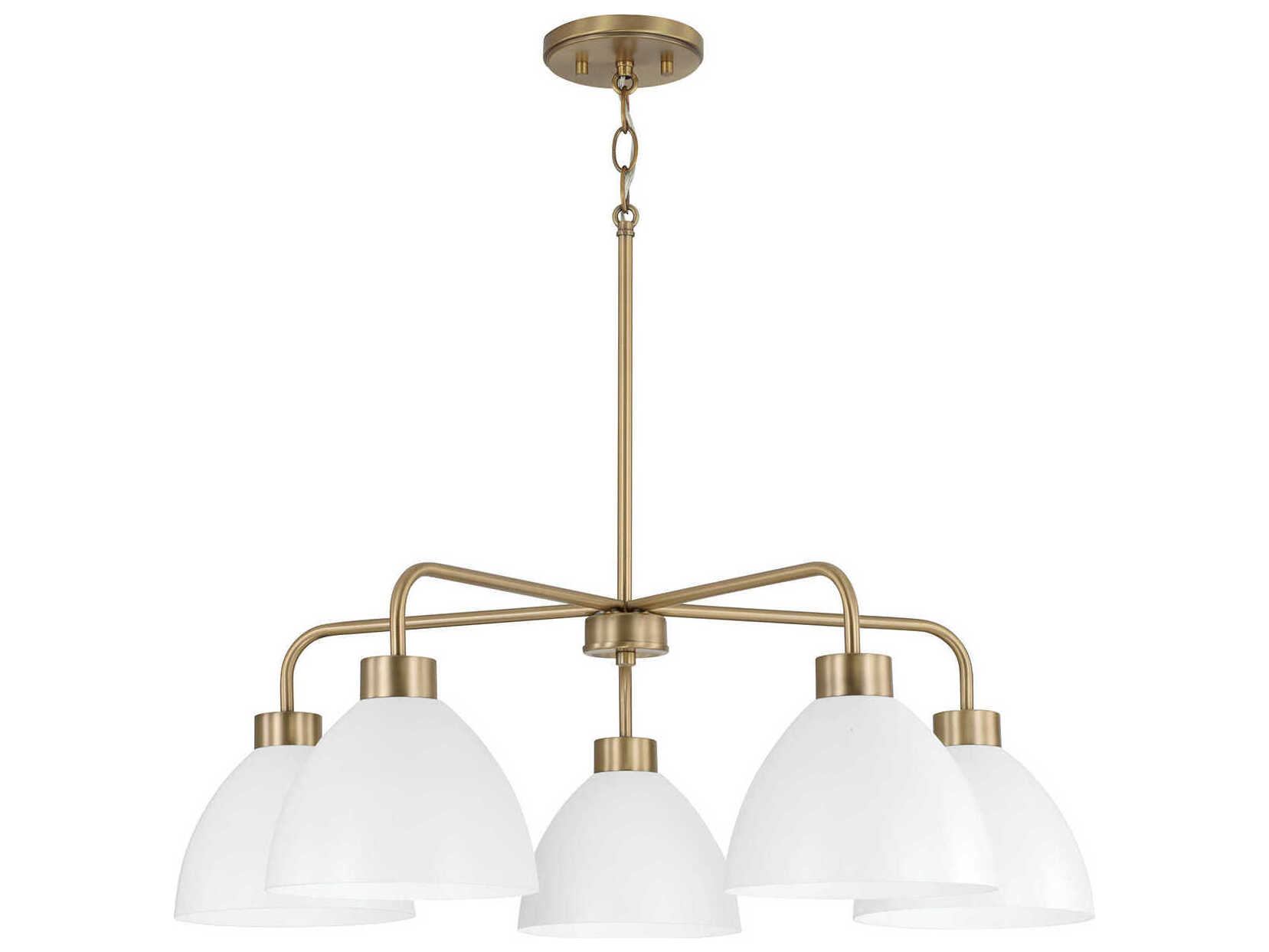 Capital Lighting Ross 5-Light Aged Brass And White Dome Chandelier