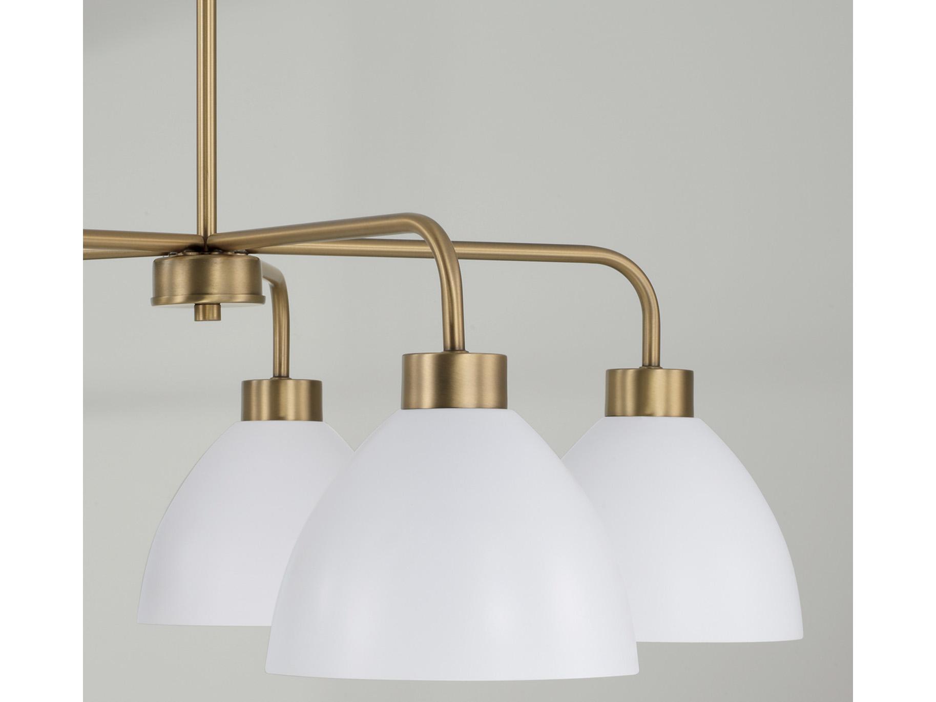 Capital Lighting Ross 5-Light Aged Brass And White Dome Chandelier