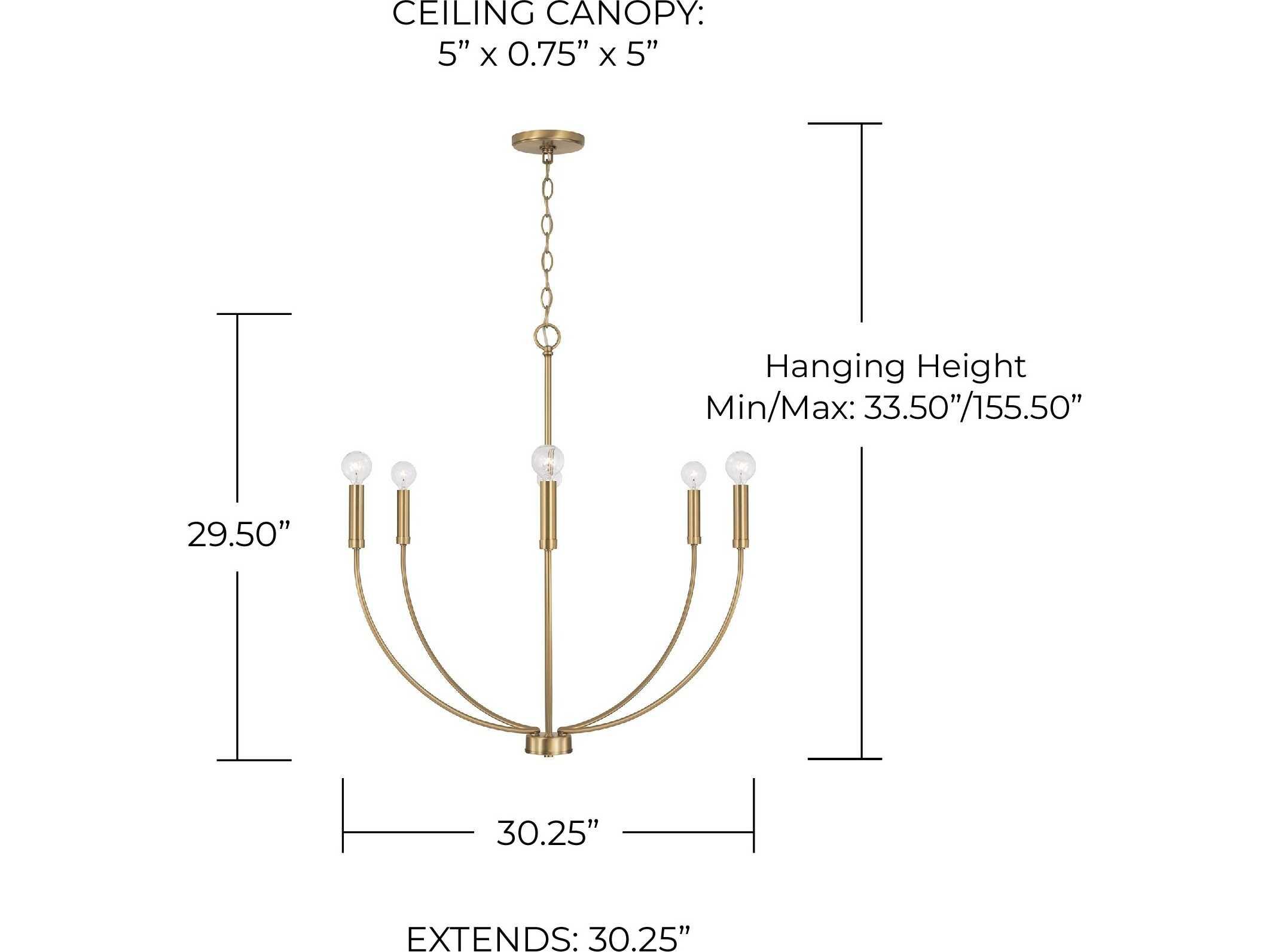 Capital Lighting Ansley 6-Light Aged Brass Candelabra Chandelier