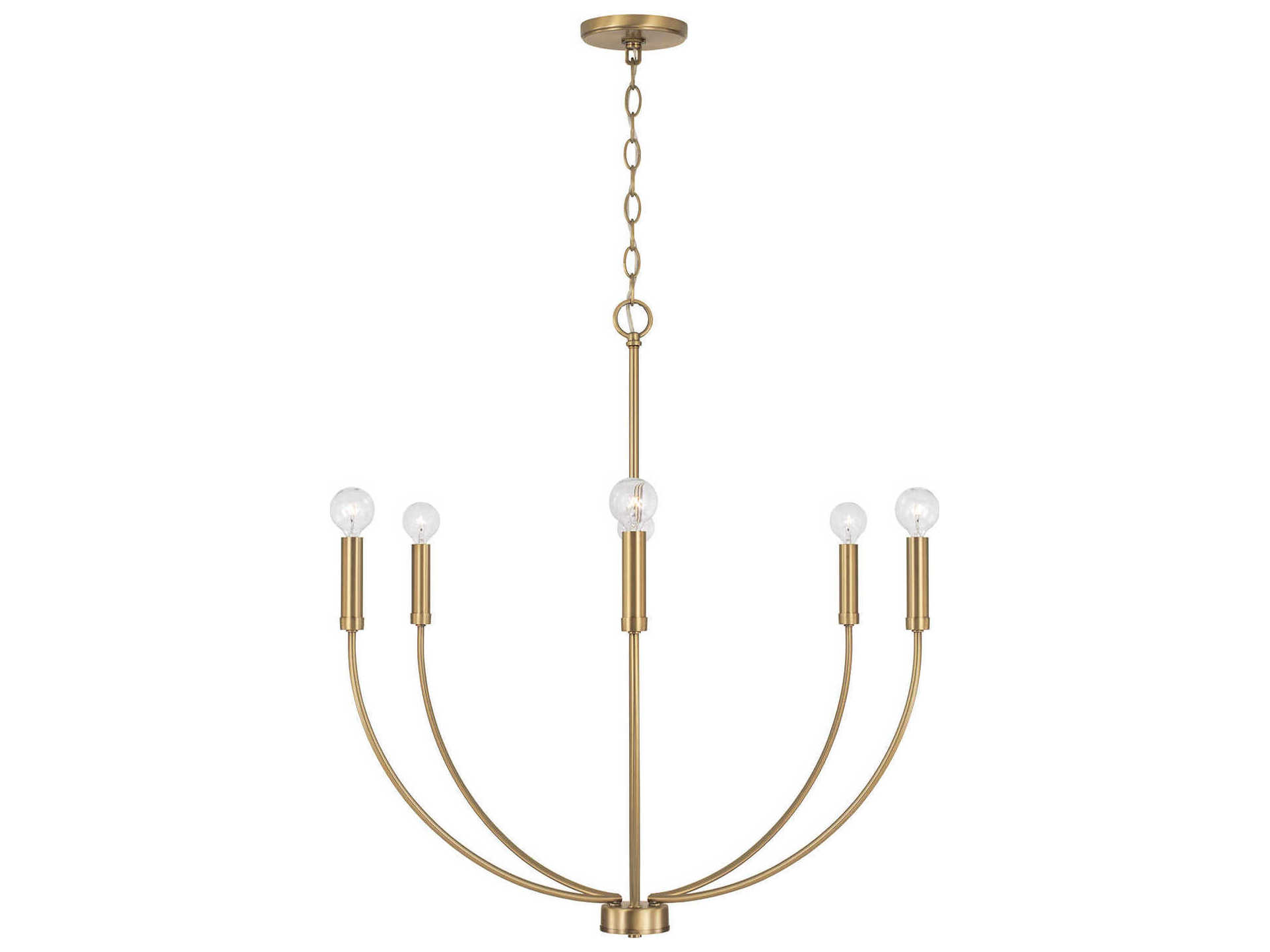 Capital Lighting Ansley 6-Light Aged Brass Candelabra Chandelier