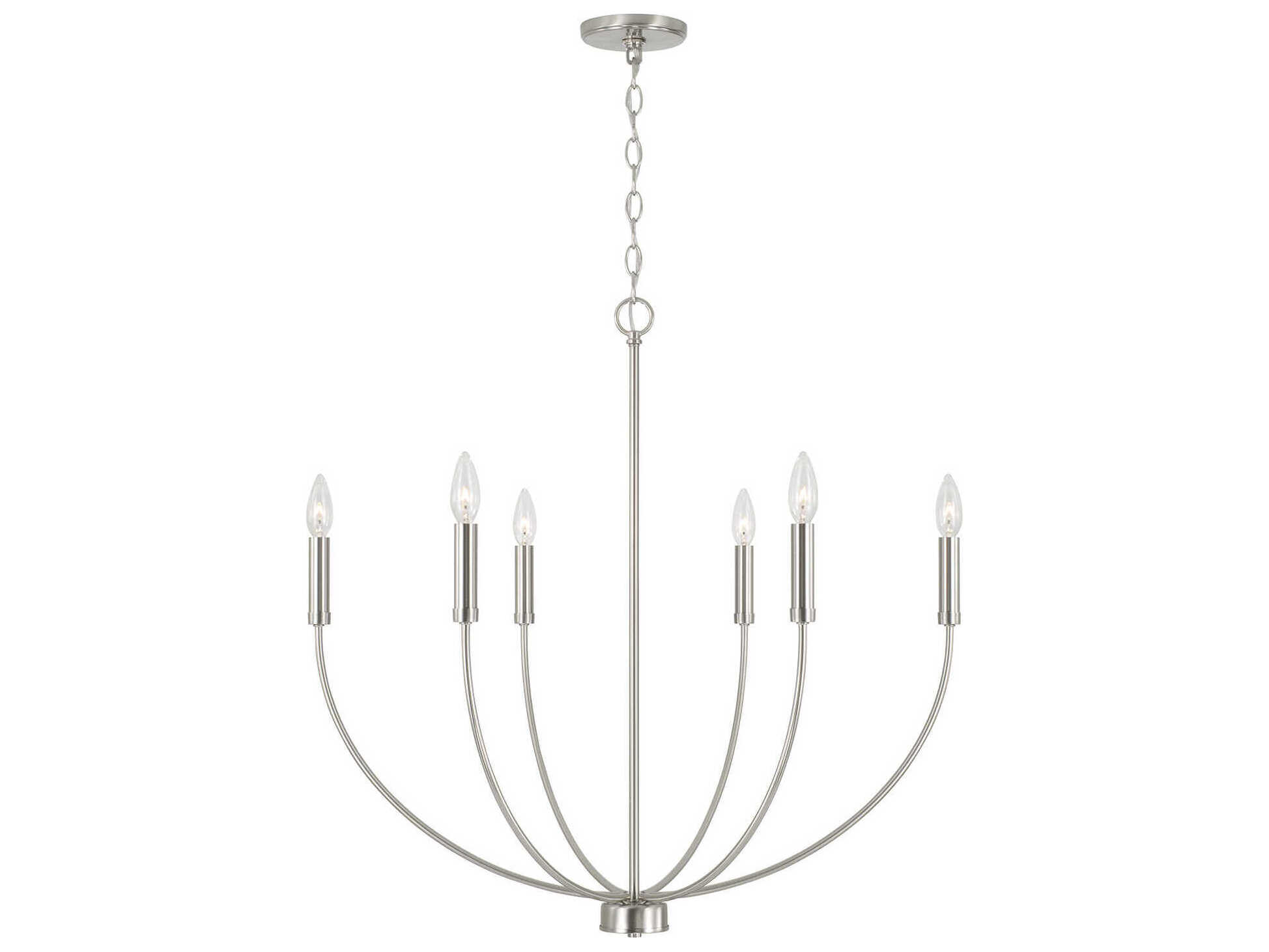 Capital Lighting Ansley 6-Light Brushed Nickel Candelabra Chandelier
