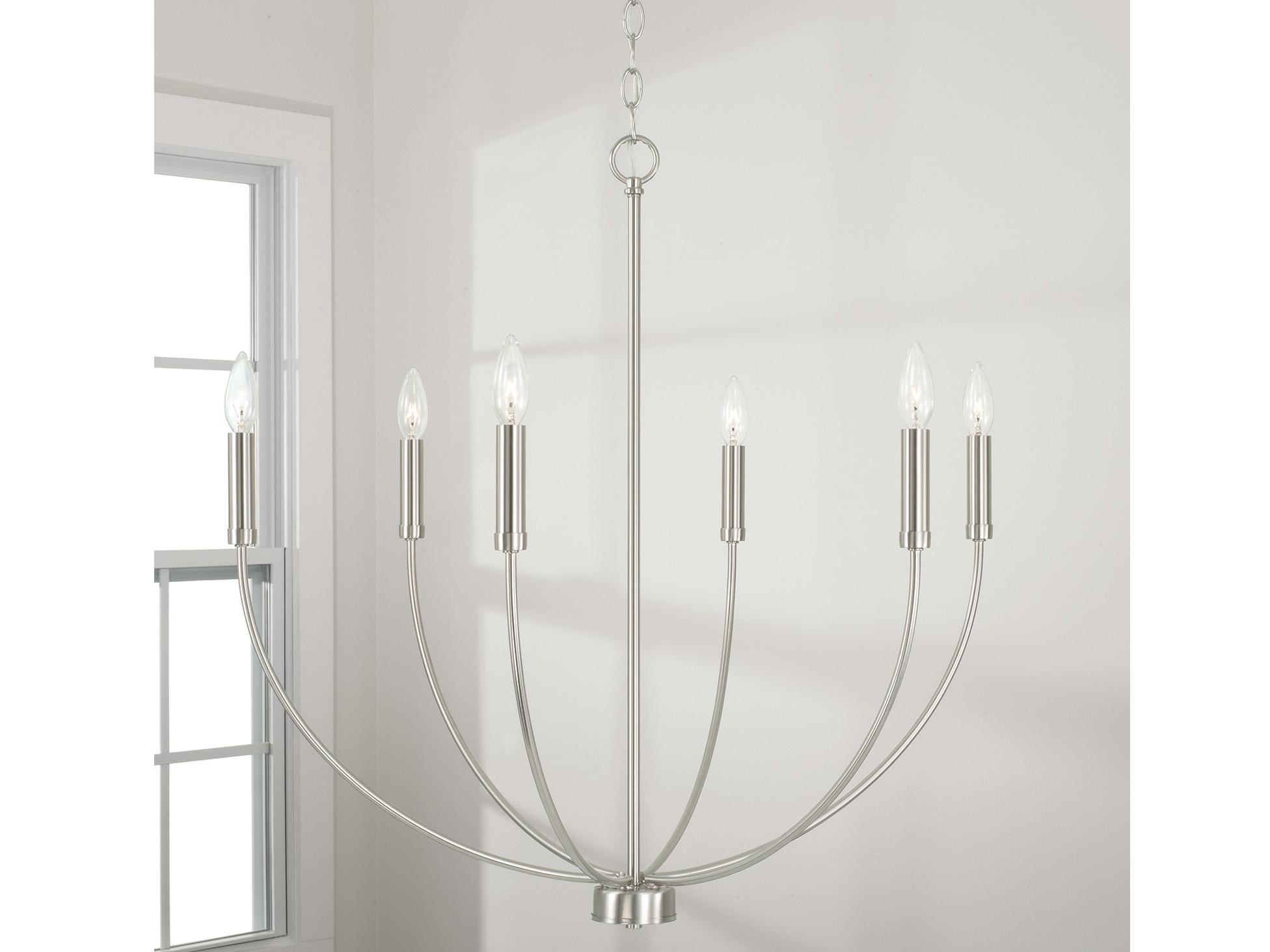 Capital Lighting Ansley 6-Light Brushed Nickel Candelabra Chandelier