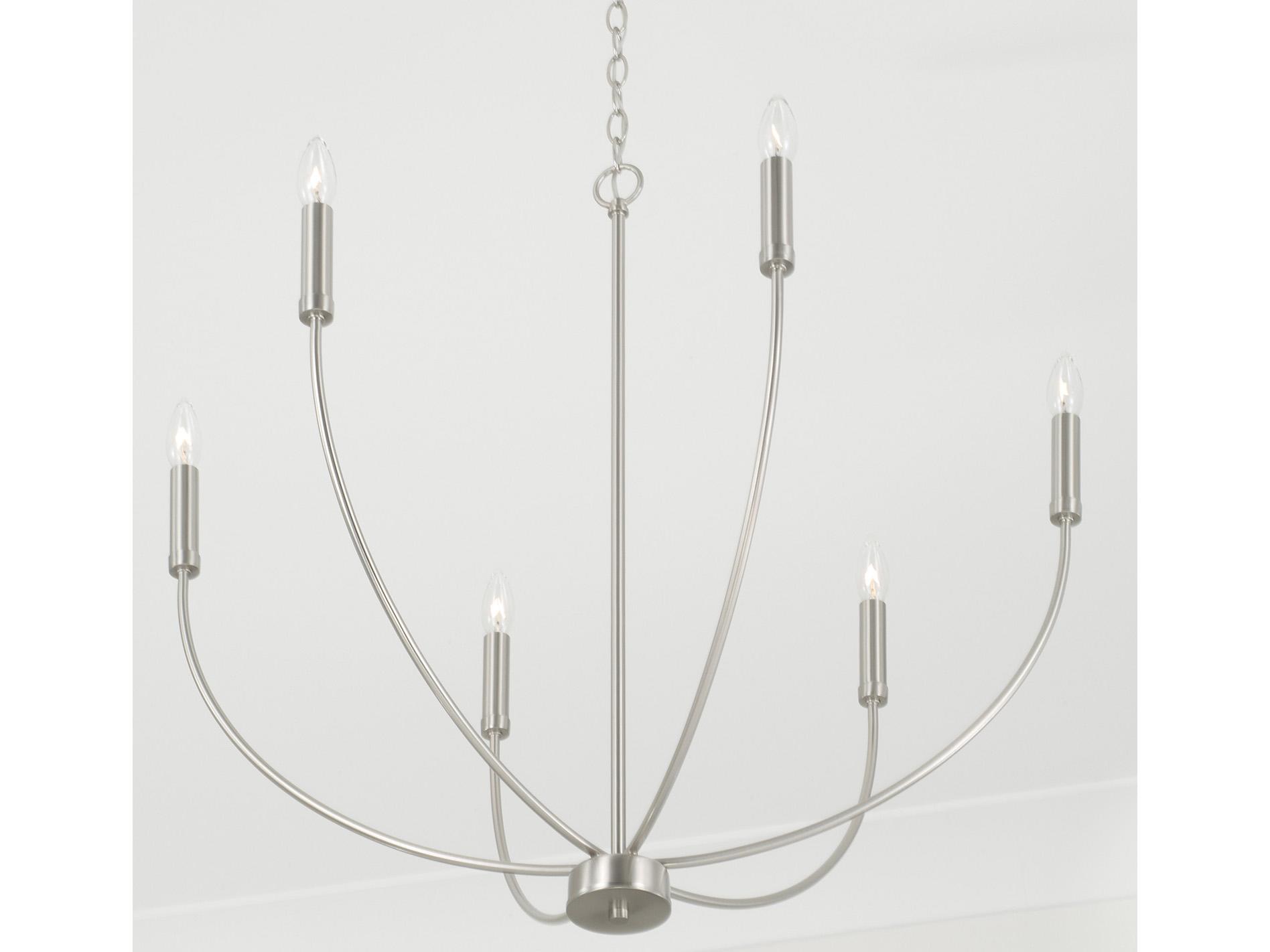 Capital Lighting Ansley 6-Light Brushed Nickel Candelabra Chandelier
