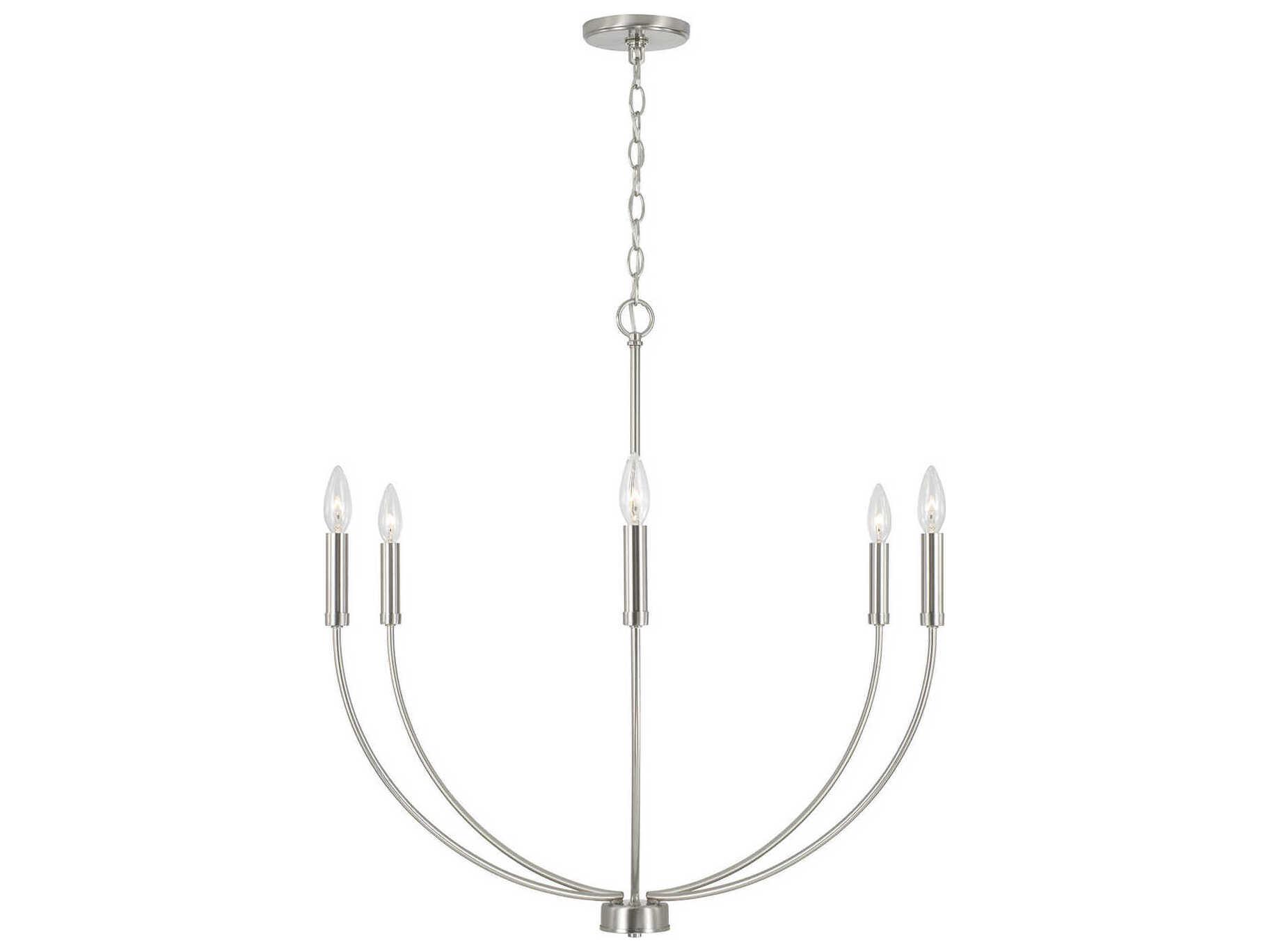 Capital Lighting Ansley 6-Light Brushed Nickel Candelabra Chandelier