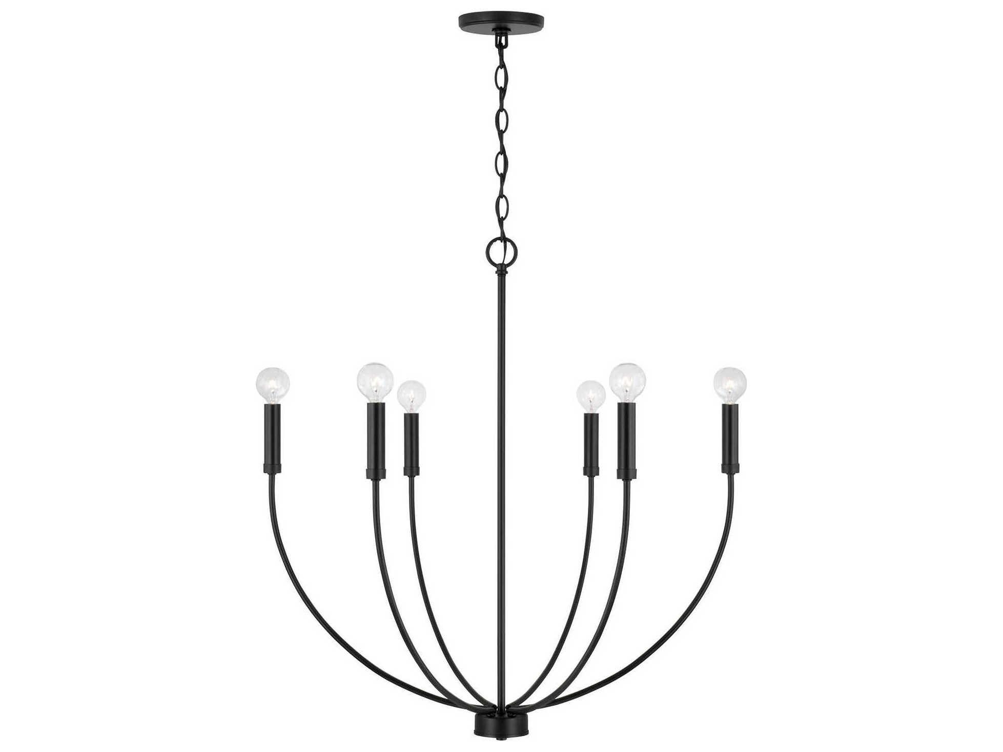 Capital Lighting Ansley 6-Light Matte Black Candelabra Chandelier