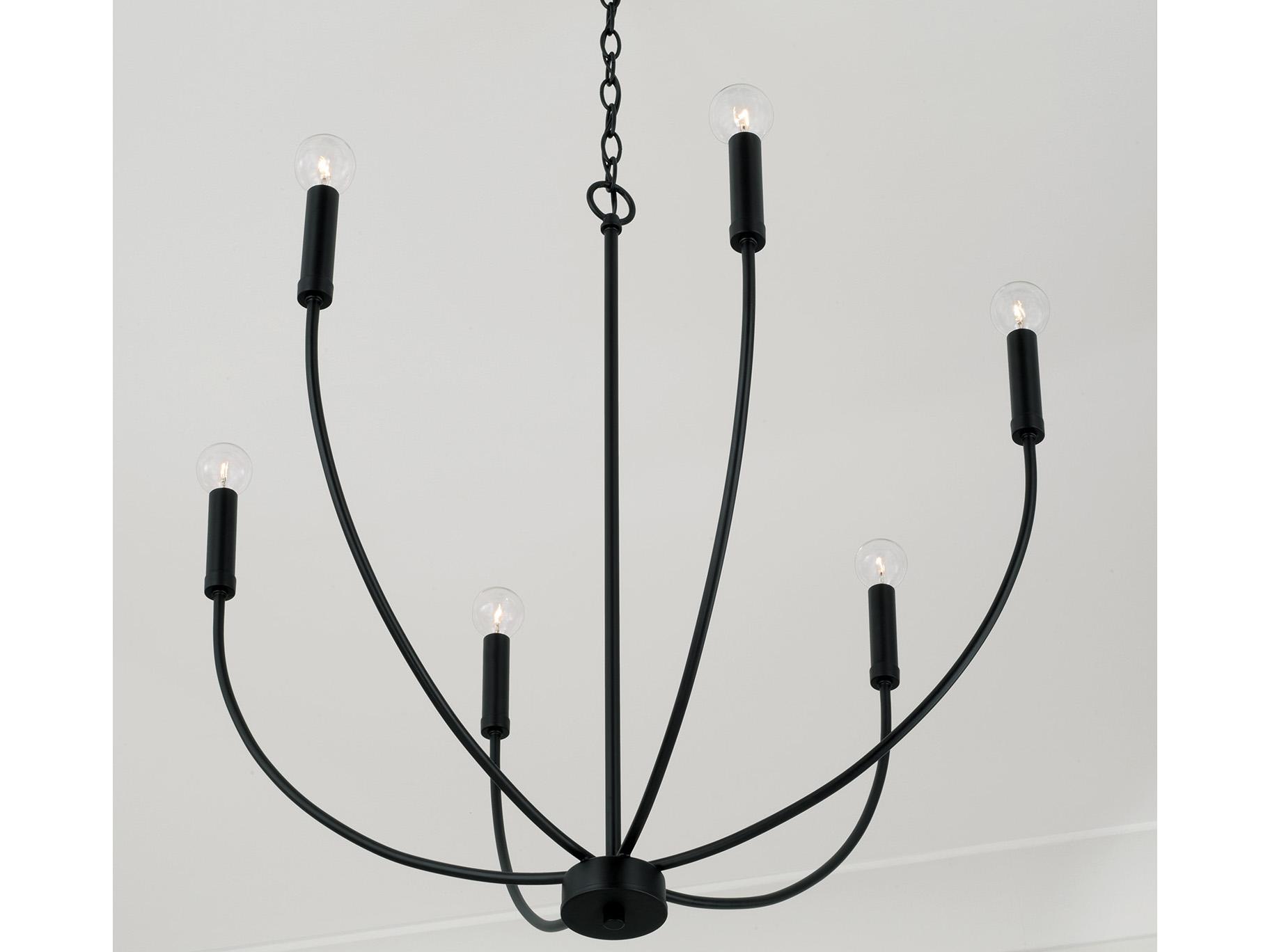 Capital Lighting Ansley 6-Light Matte Black Candelabra Chandelier