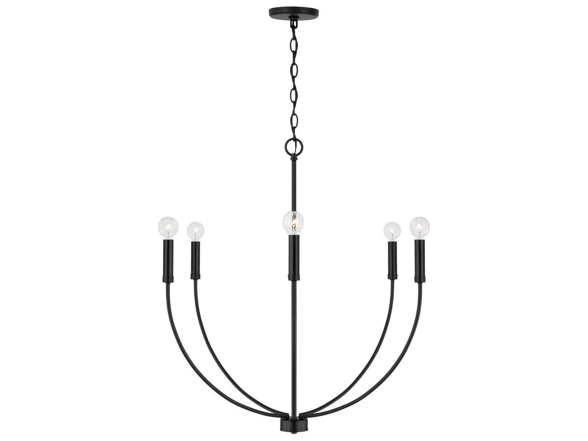Capital Lighting Ansley 6-Light Matte Black Candelabra Chandelier