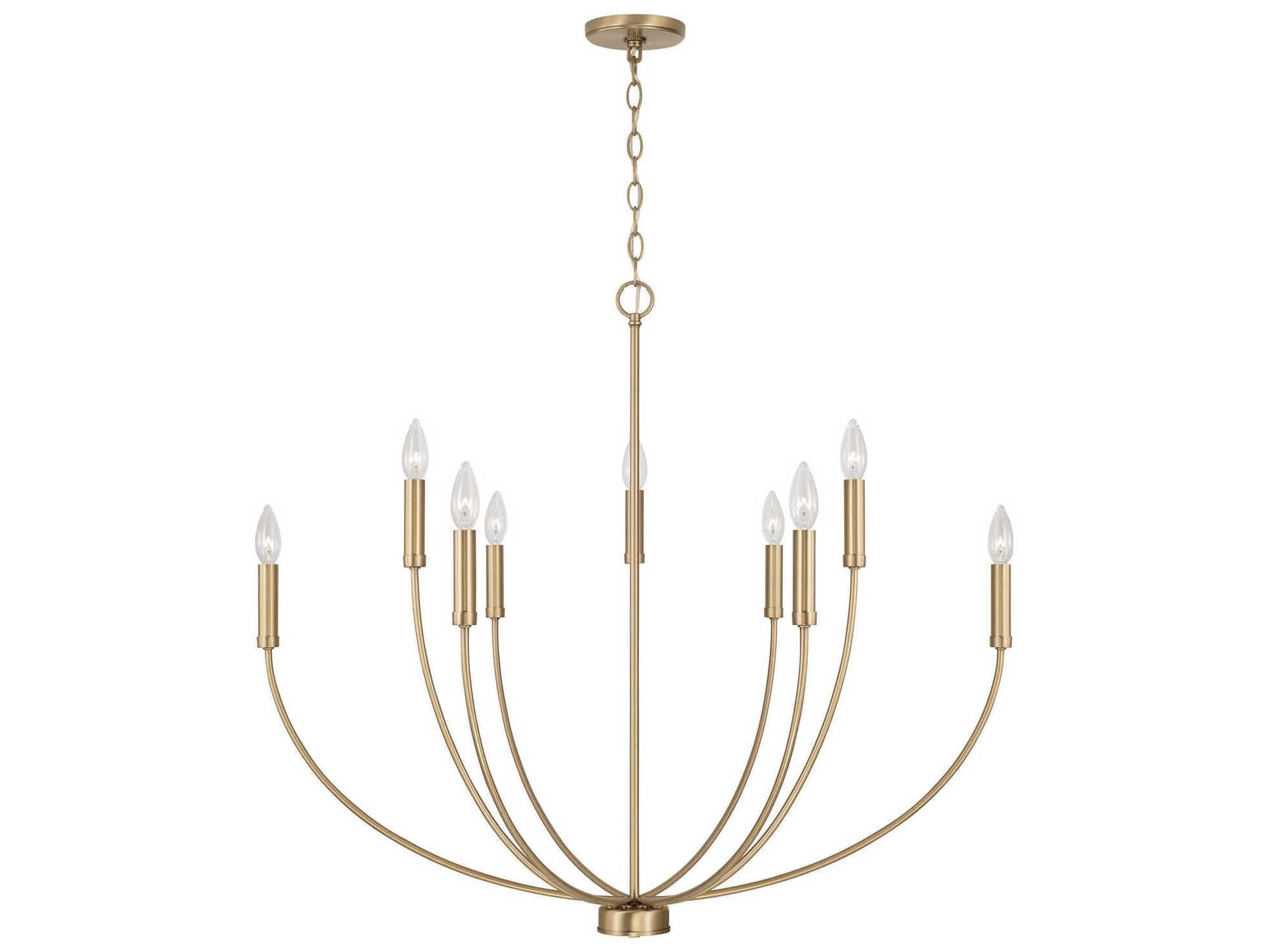 Capital Lighting Ansley 9-Light Aged Brass Candelabra Chandelier