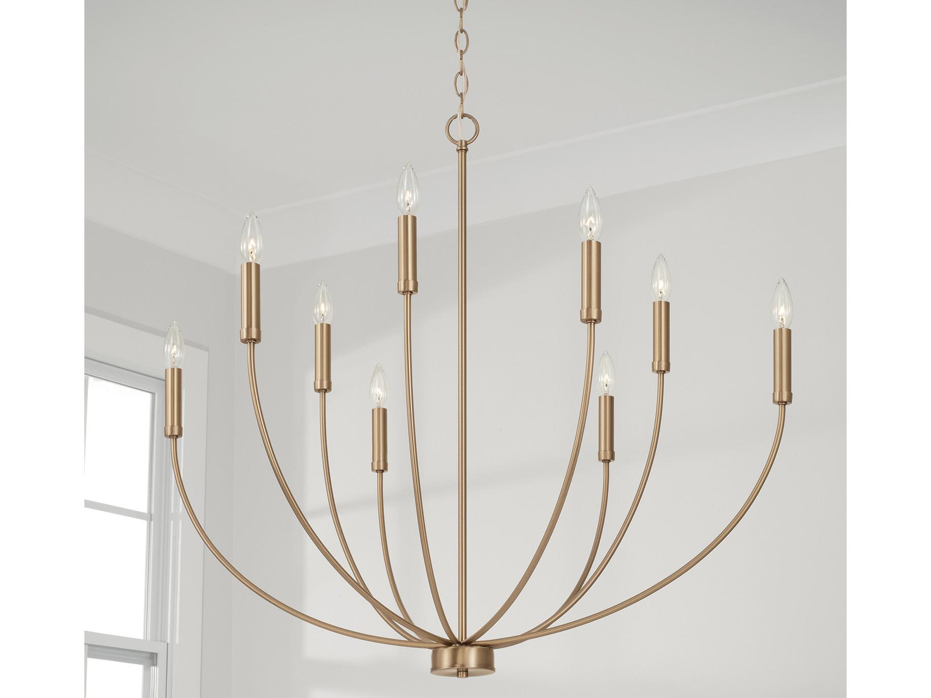 Capital Lighting Ansley 9-Light Aged Brass Candelabra Chandelier