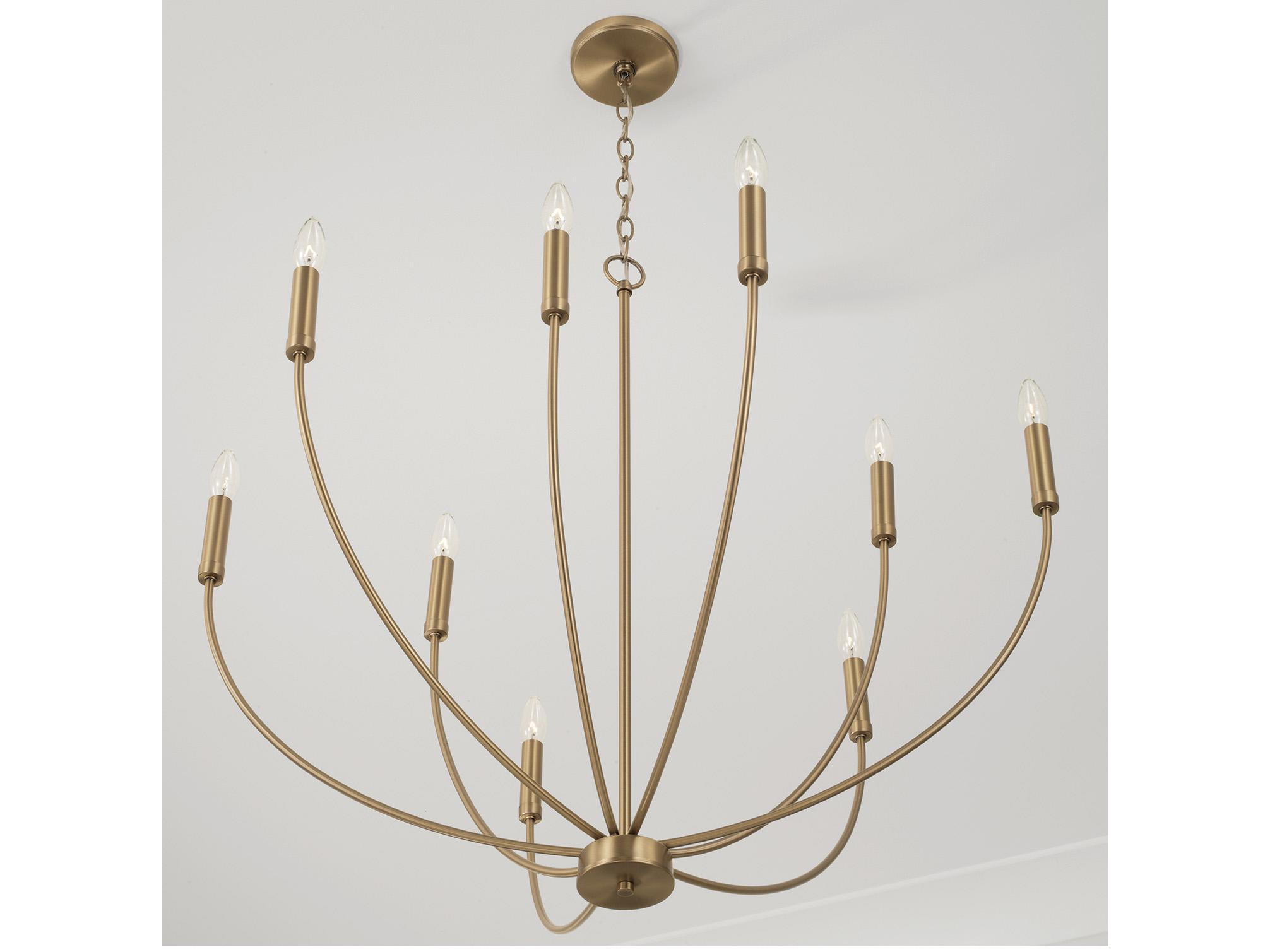 Capital Lighting Ansley 9-Light Aged Brass Candelabra Chandelier
