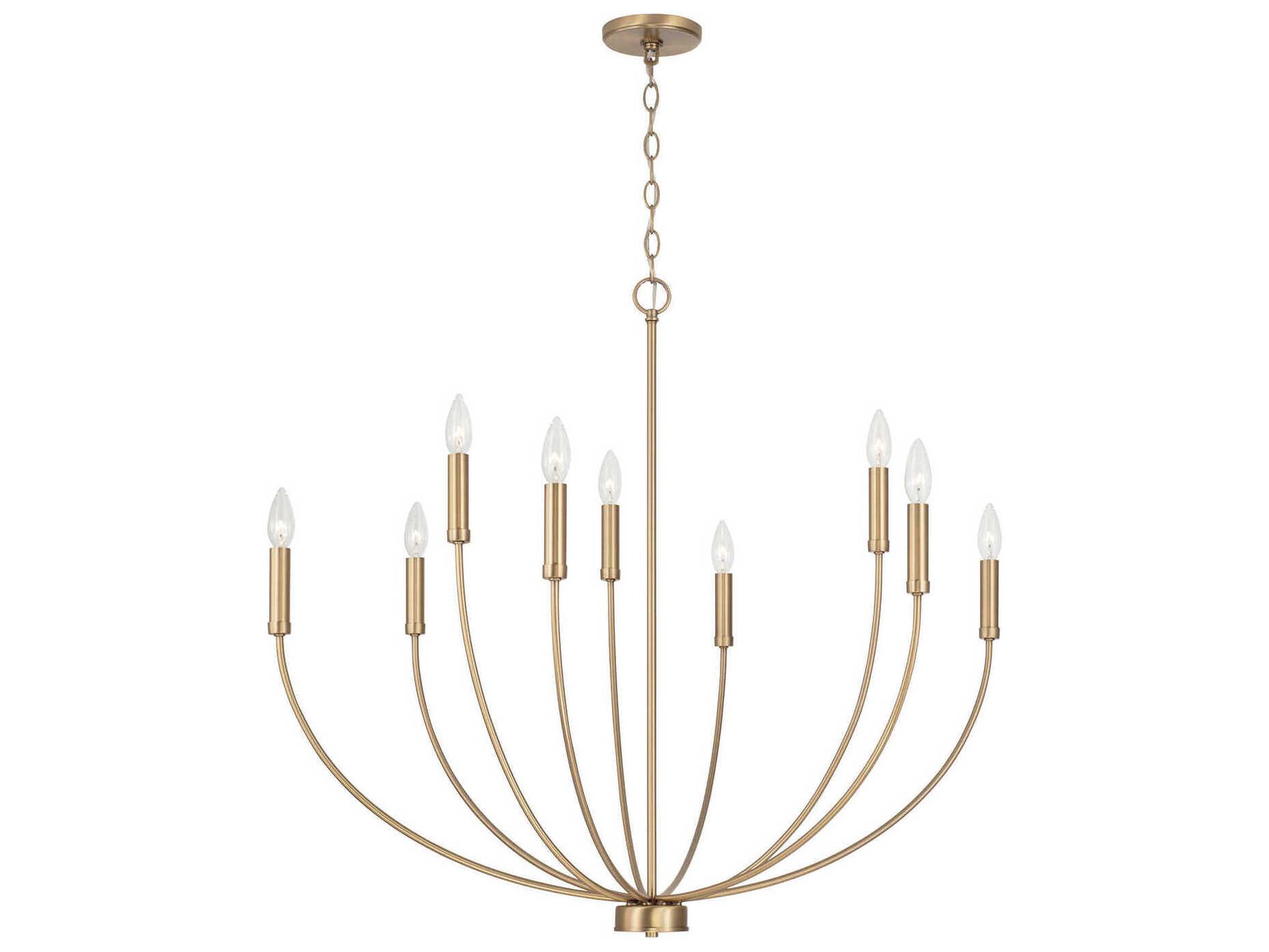 Capital Lighting Ansley 9-Light Aged Brass Candelabra Chandelier