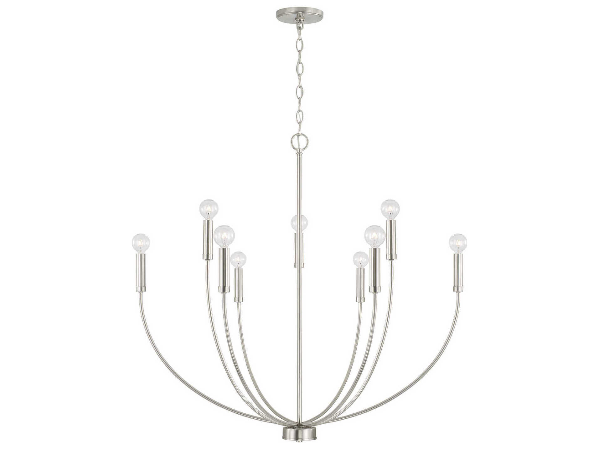 Capital Lighting Ansley 9-Light Brushed Nickel Brass Candelabra Chandelier