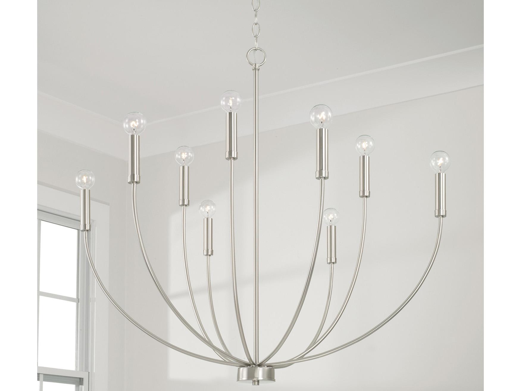 Capital Lighting Ansley 9-Light Brushed Nickel Brass Candelabra Chandelier