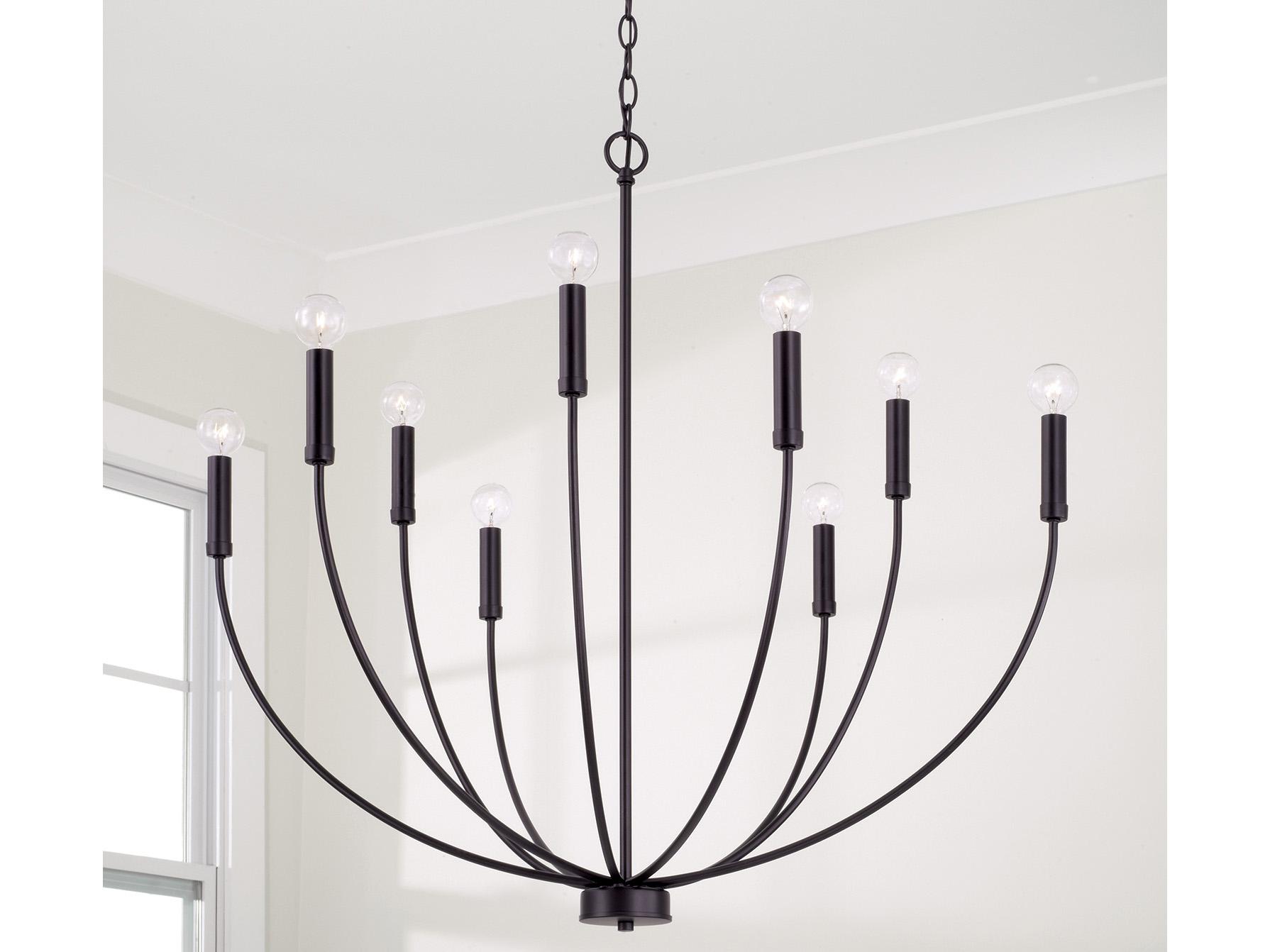 Capital Lighting Ansley 9-Light Matte Black Candelabra Chandelier