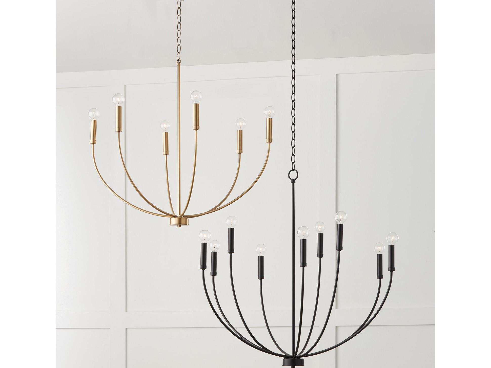 Capital Lighting Ansley 9-Light Matte Black Candelabra Chandelier