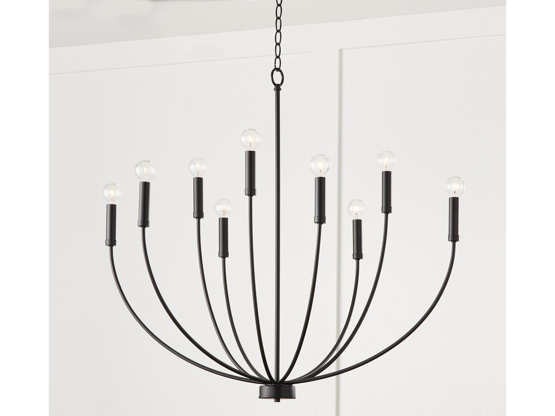 Capital Lighting Ansley 9-Light Matte Black Candelabra Chandelier