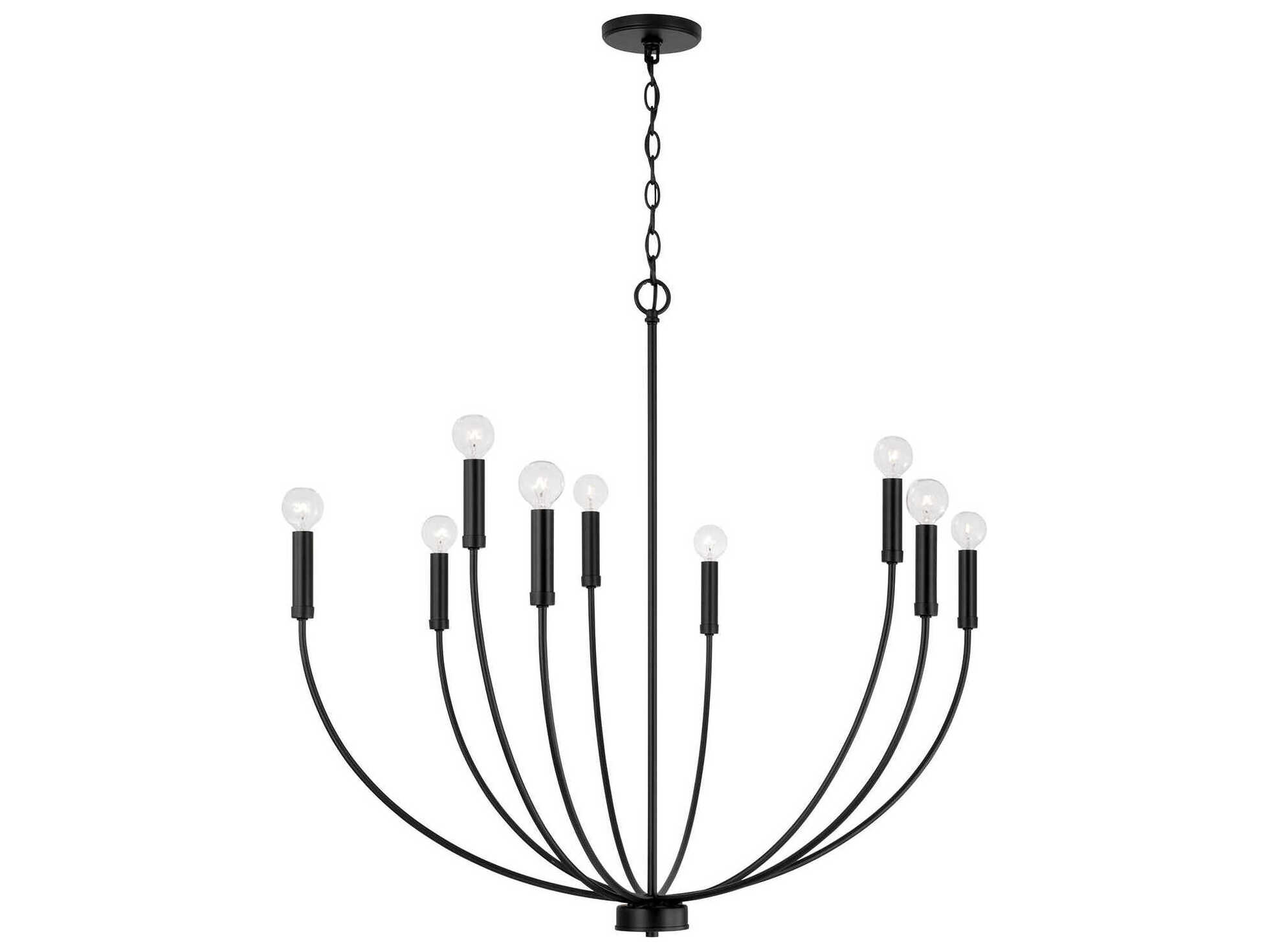 Capital Lighting Ansley 9-Light Matte Black Candelabra Chandelier
