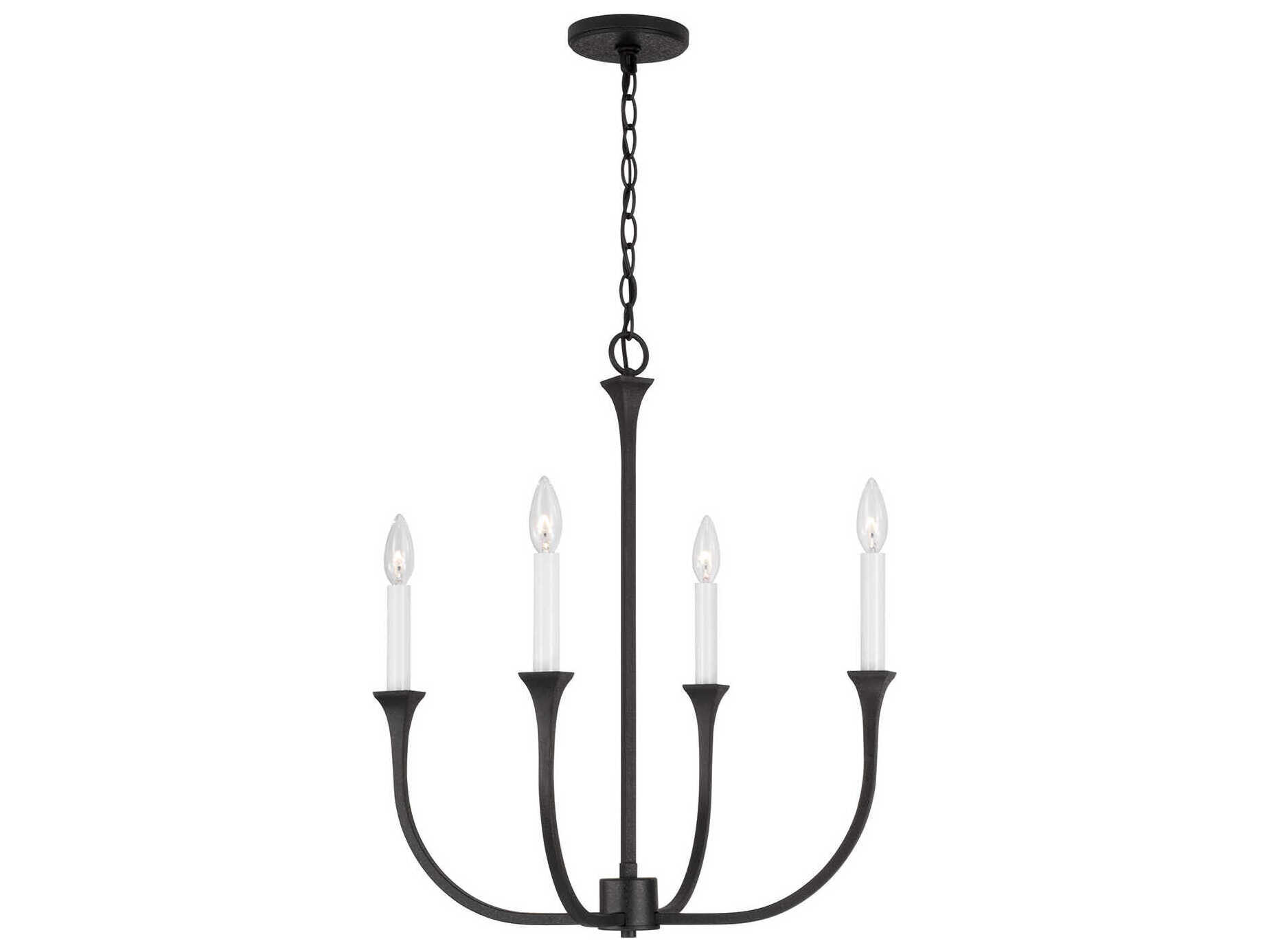 Capital Lighting Decklan 4-Light Black Iron Candelabra Chandelier
