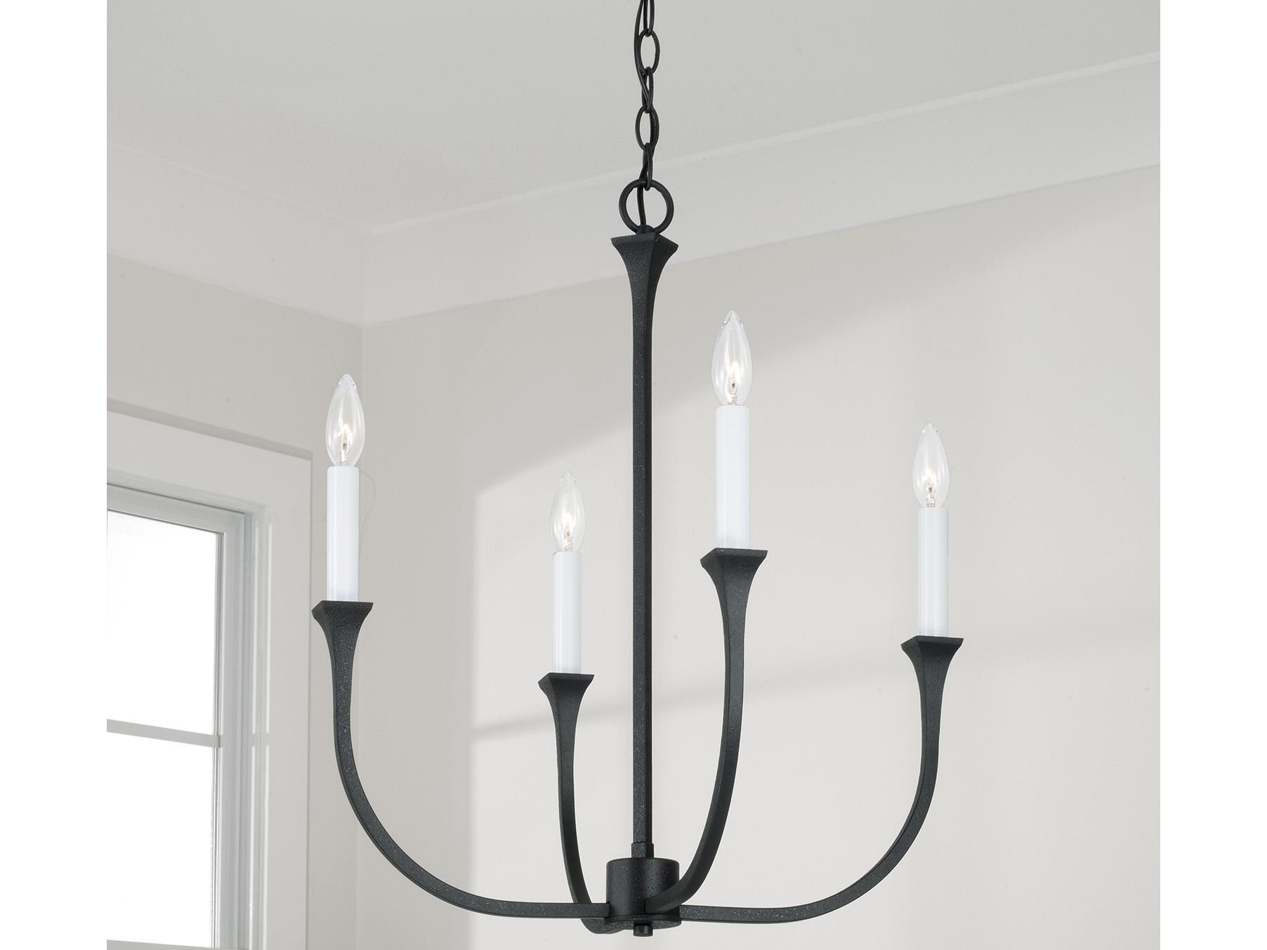 Capital Lighting Decklan 4-Light Black Iron Candelabra Chandelier