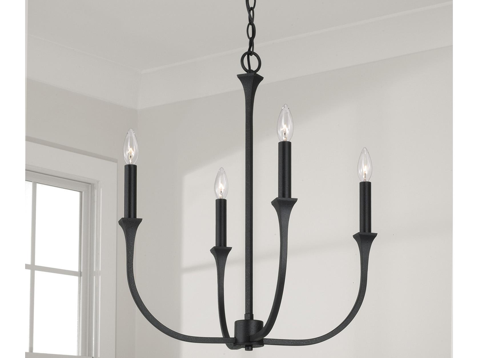 Capital Lighting Decklan 4-Light Black Iron Candelabra Chandelier