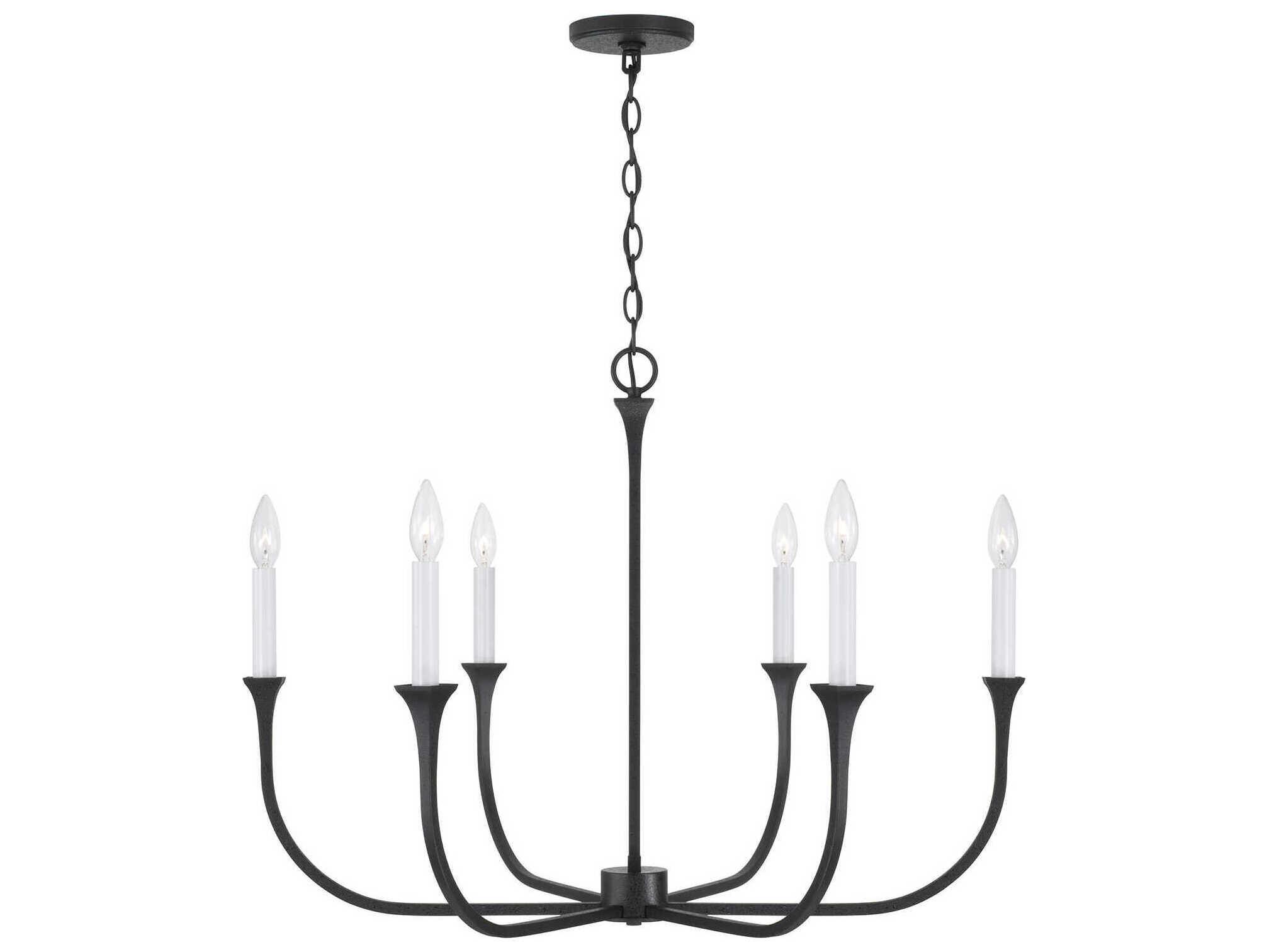 Capital Lighting Decklan 6-Light Black Iron Candelabra Chandelier