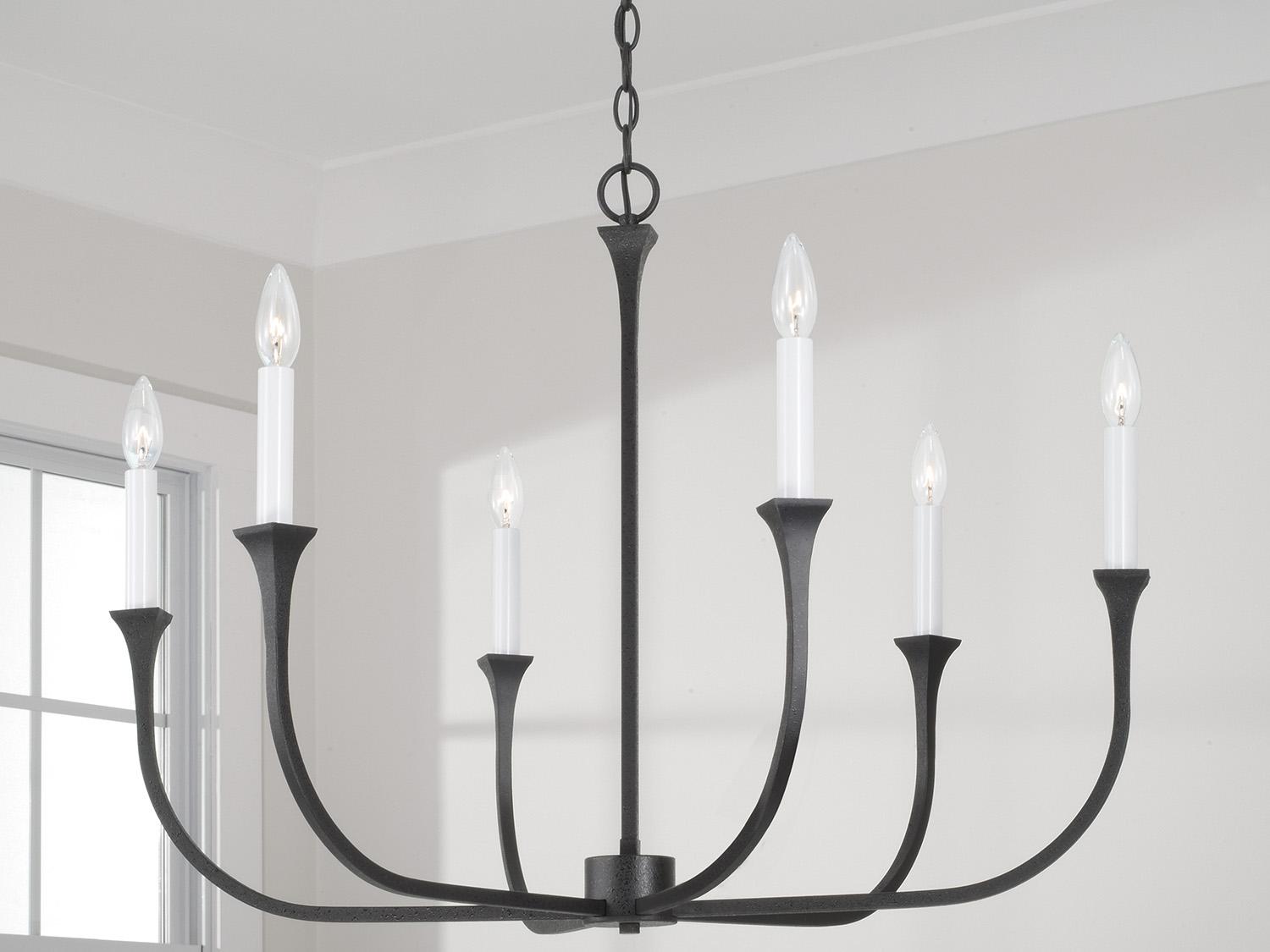 Capital Lighting Decklan 6-Light Black Iron Candelabra Chandelier