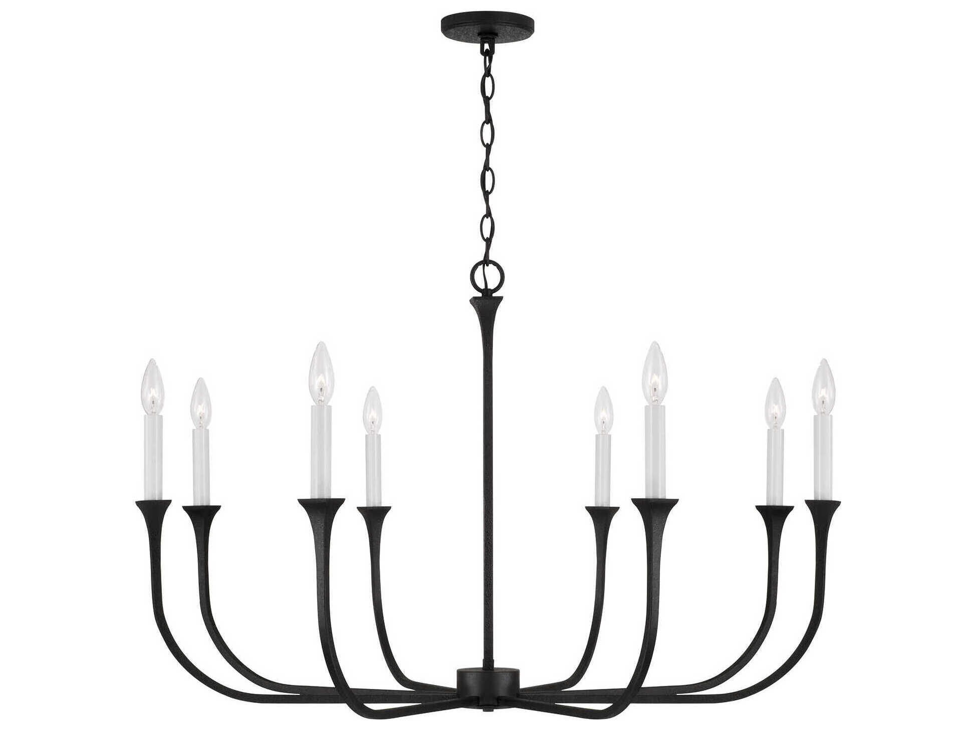Capital Lighting Decklan 8-Light Black Iron Candelabra Chandelier