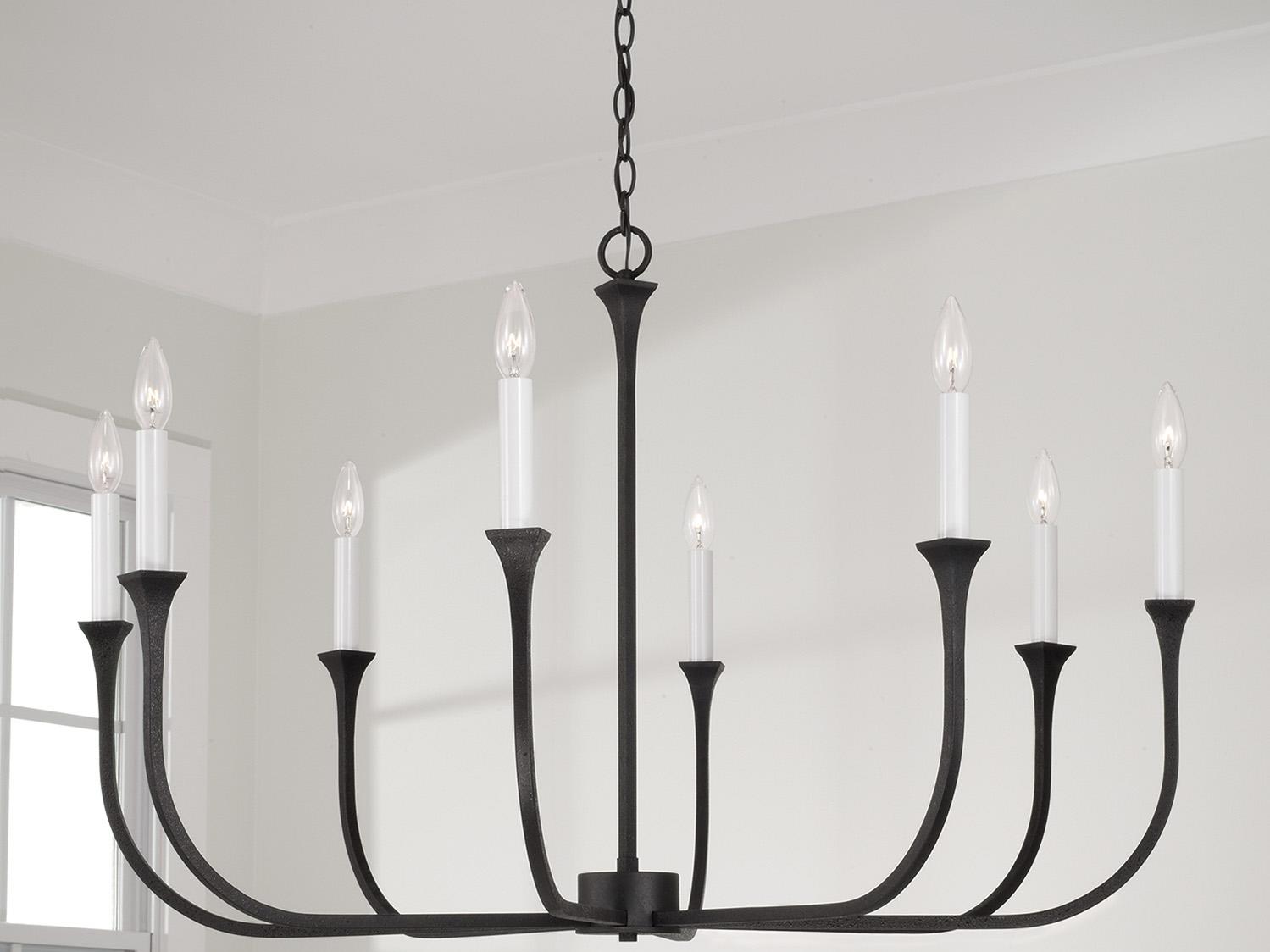 Capital Lighting Decklan 8-Light Black Iron Candelabra Chandelier