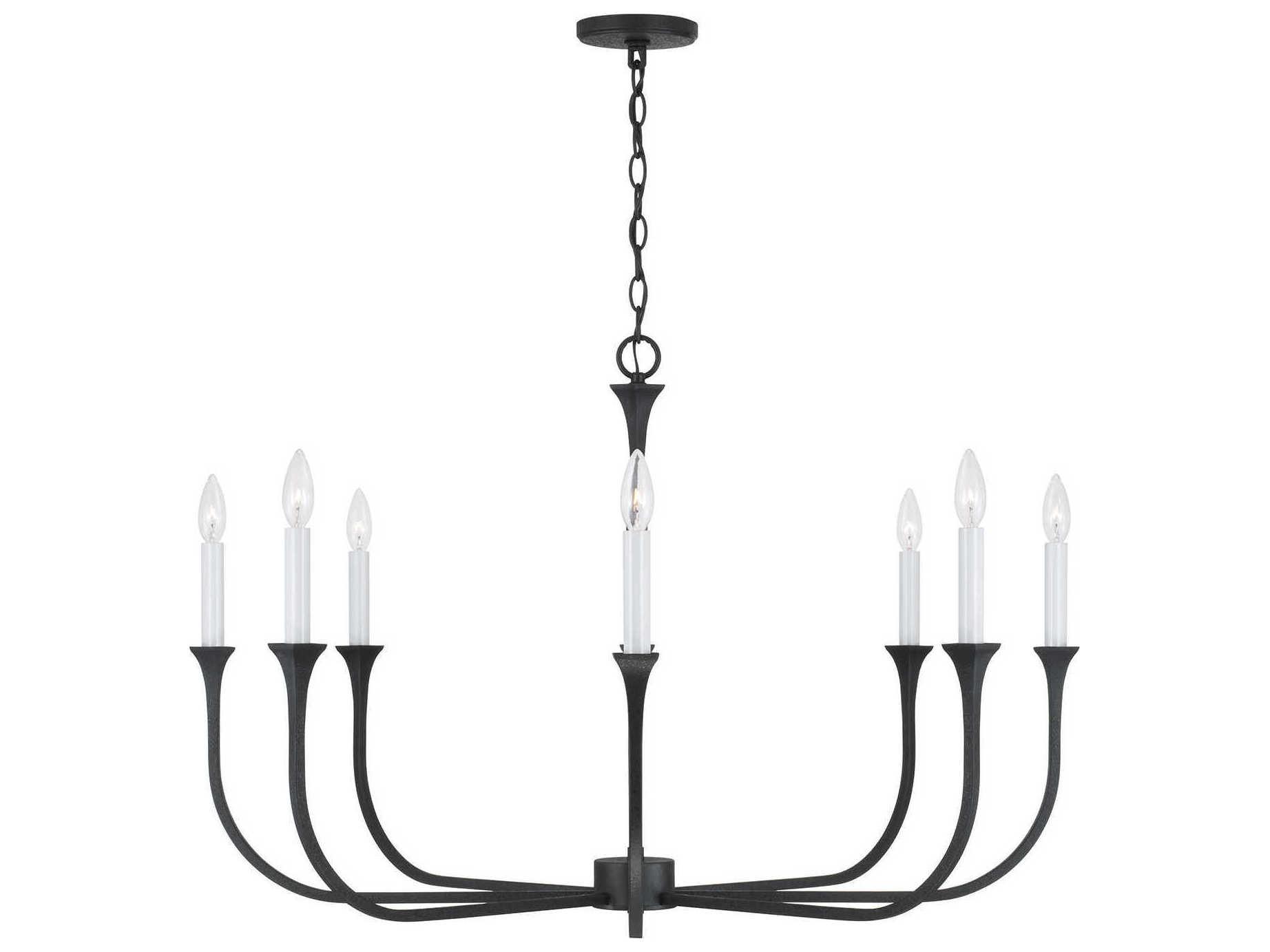 Capital Lighting Decklan 8-Light Black Iron Candelabra Chandelier