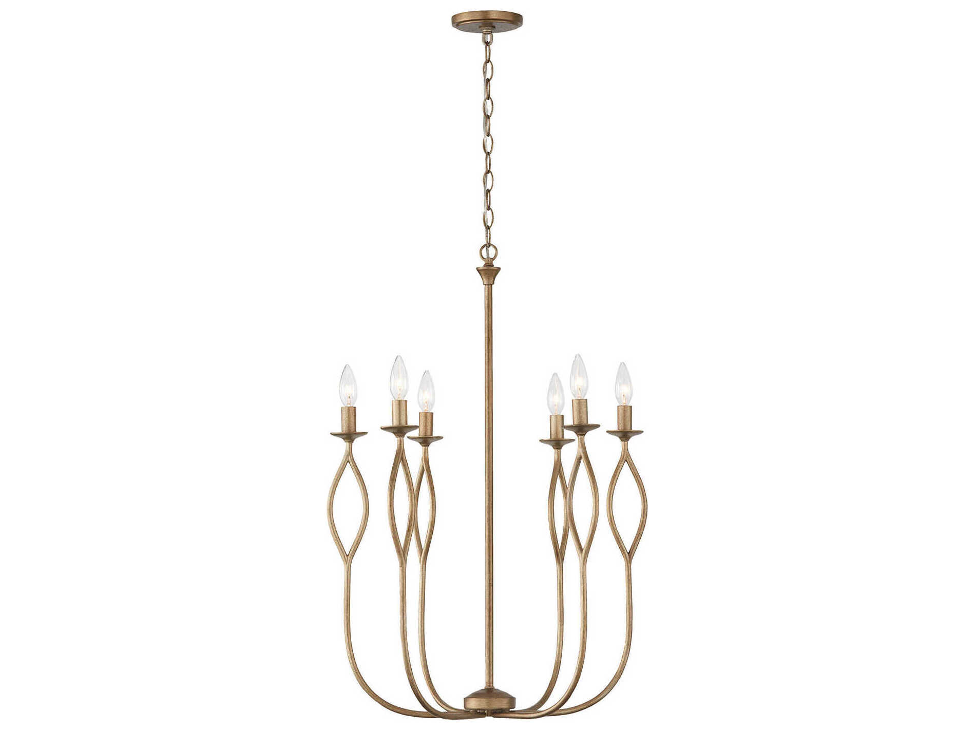 Capital Lighting Cohen 6-Light Mystic Luster Brass Candelabra Chandelier