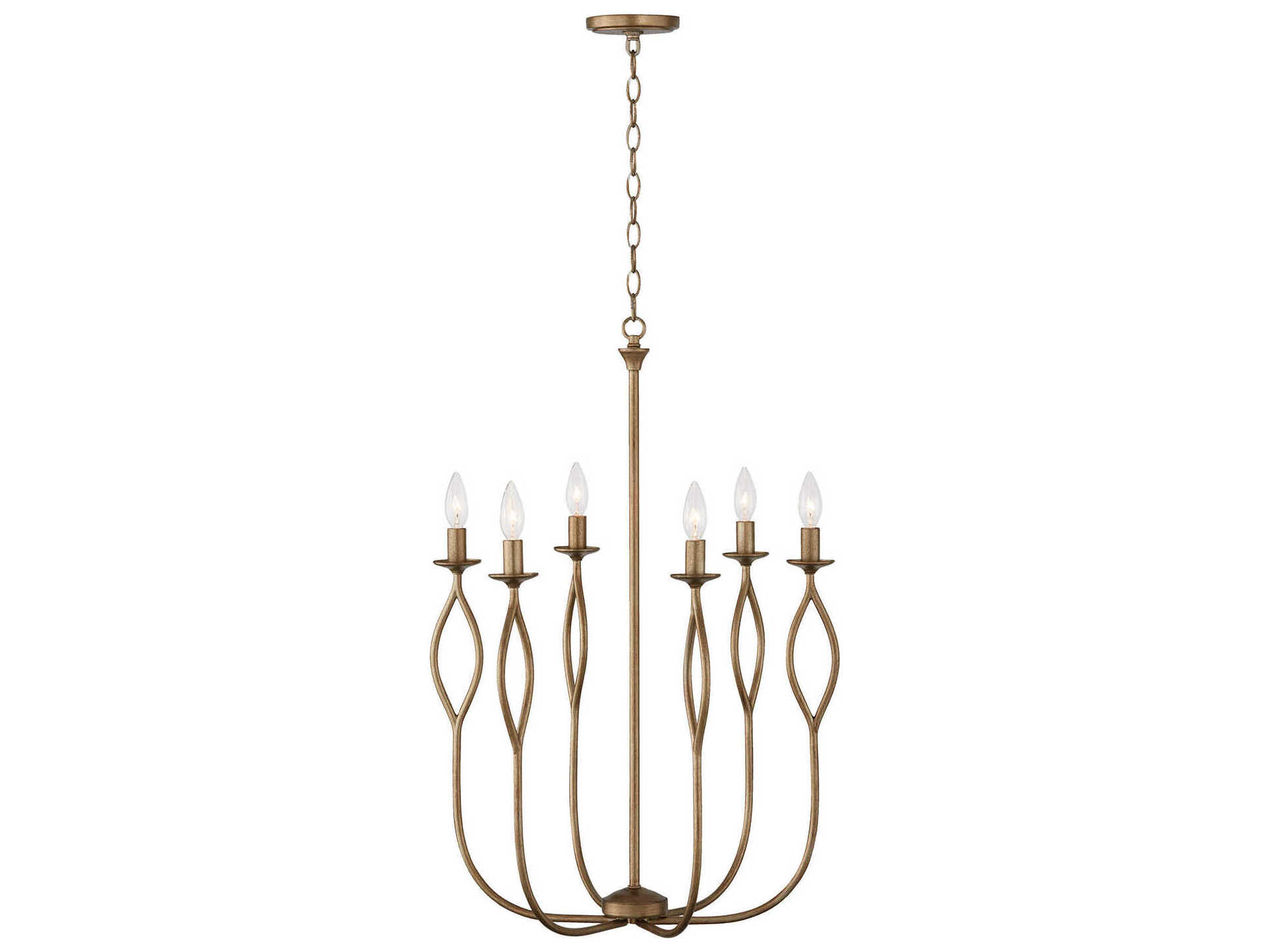 Capital Lighting Cohen 6-Light Mystic Luster Brass Candelabra Chandelier