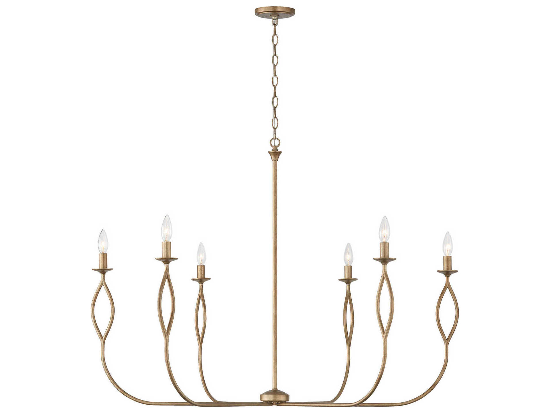 Capital Lighting Cohen 6-Light Mystic Luster Brass Candelabra Chandelier