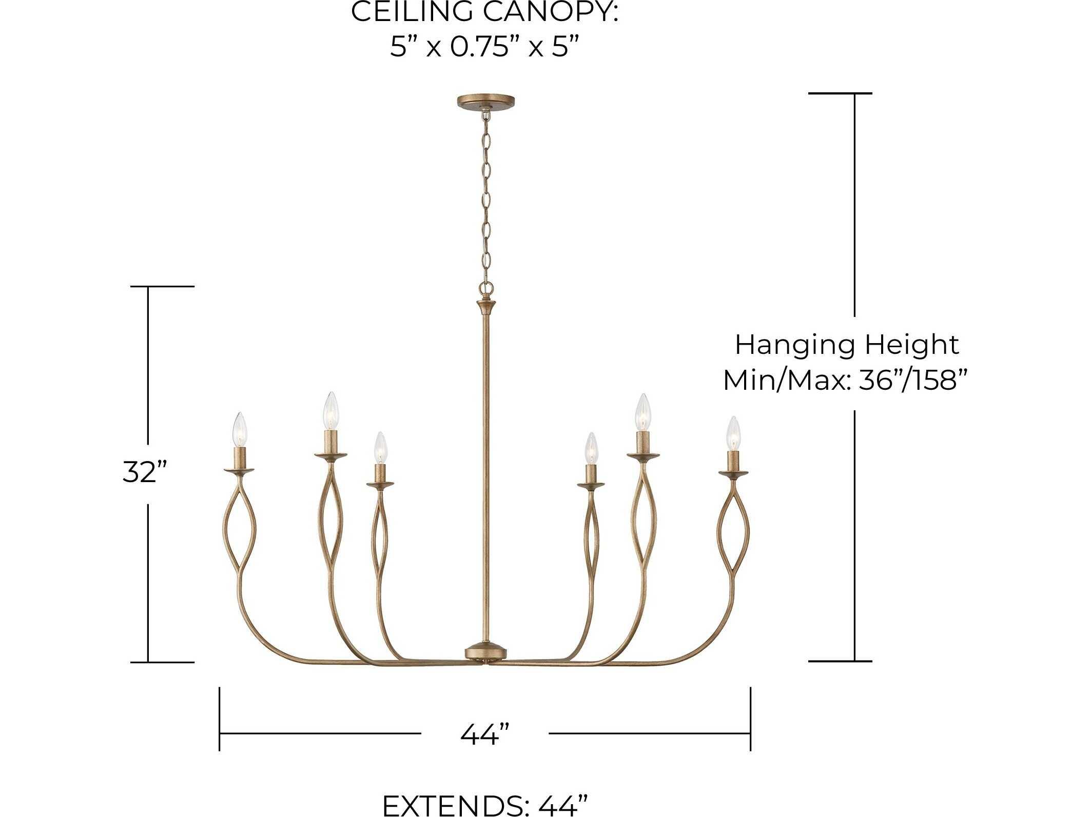 Capital Lighting Cohen 6-Light Mystic Luster Brass Candelabra Chandelier