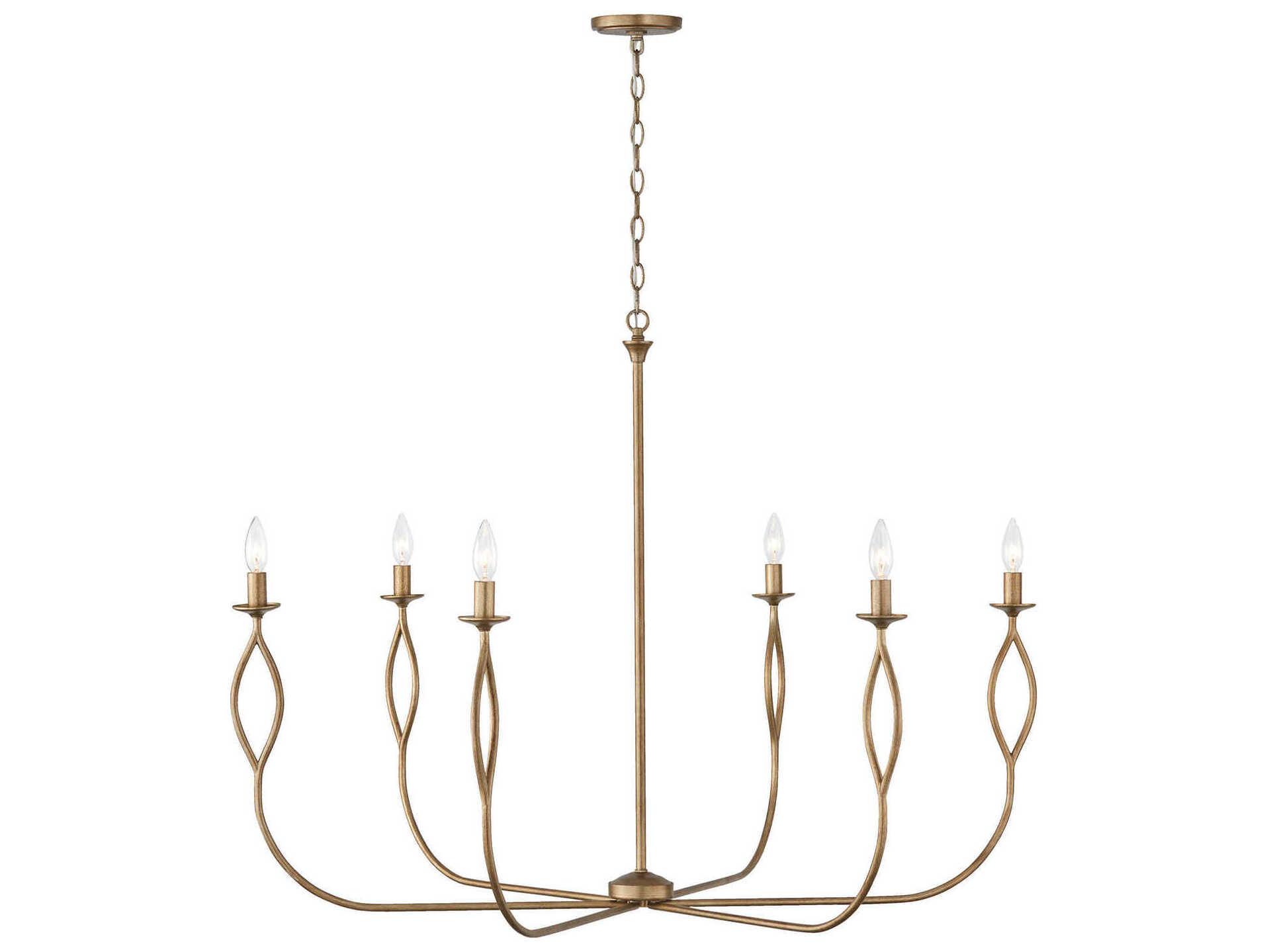 Capital Lighting Cohen 6-Light Mystic Luster Brass Candelabra Chandelier