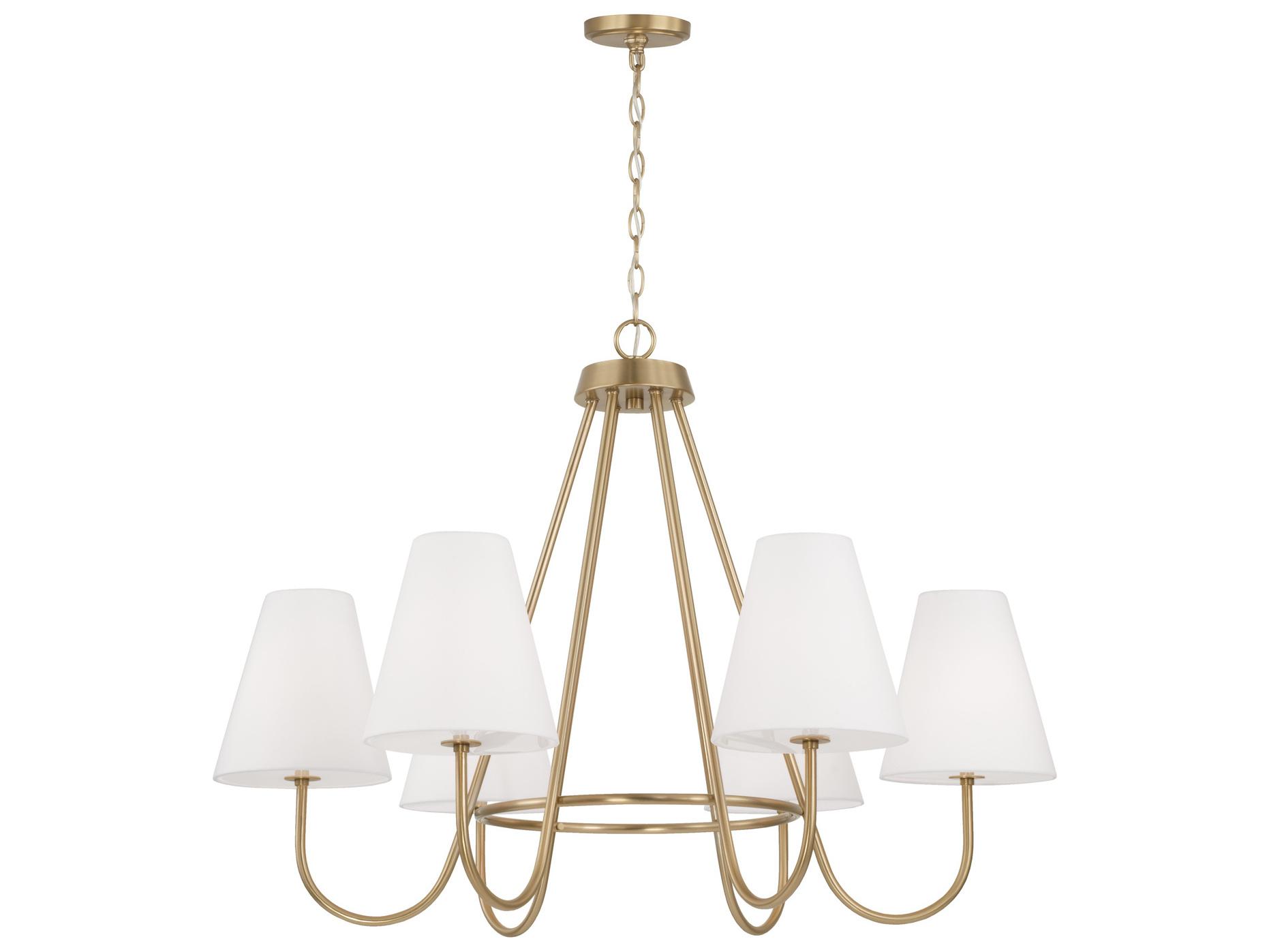 Capital Lighting Julia 6-Light Matte Brass White Chandelier
