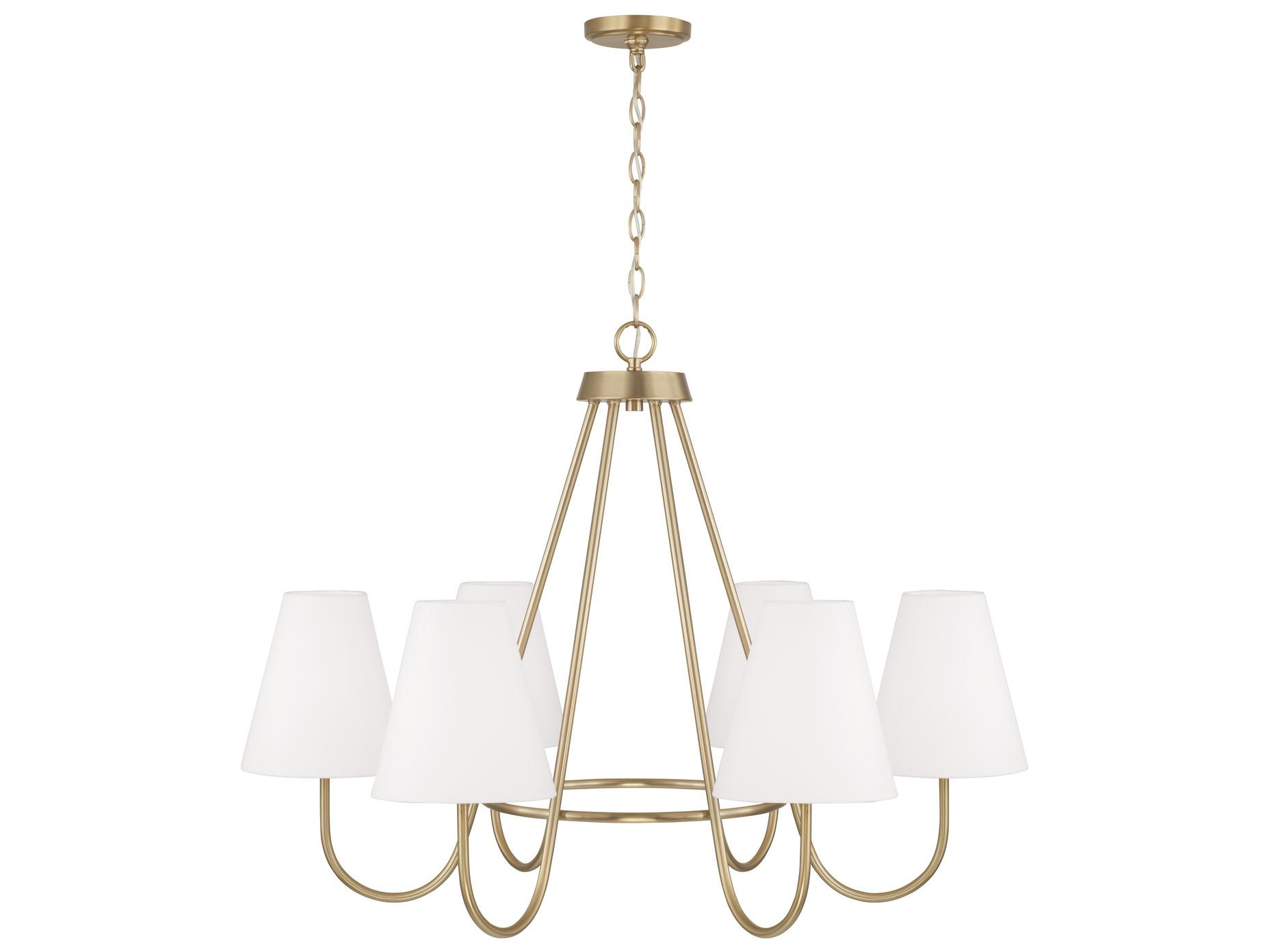 Capital Lighting Julia 6-Light Matte Brass White Chandelier