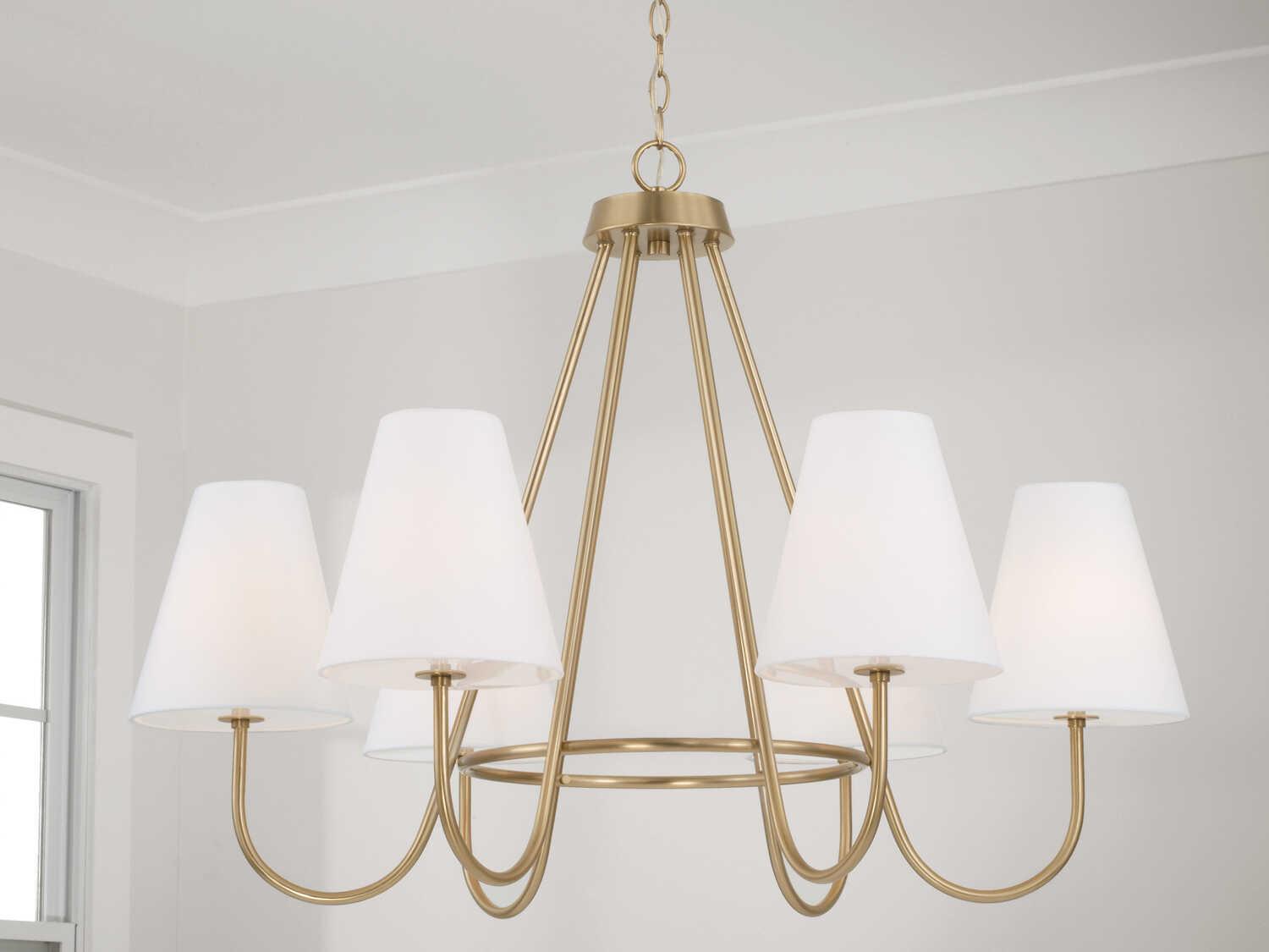 Capital Lighting Julia 6-Light Matte Brass White Chandelier