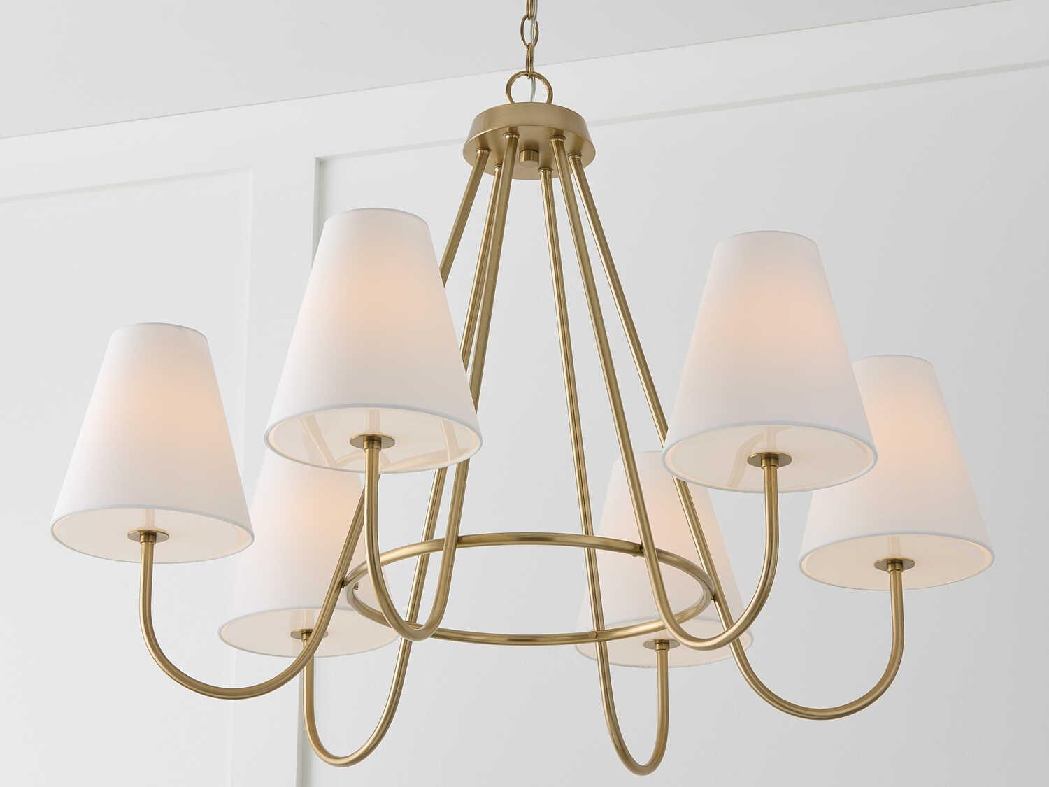 Capital Lighting Julia 6-Light Matte Brass White Chandelier