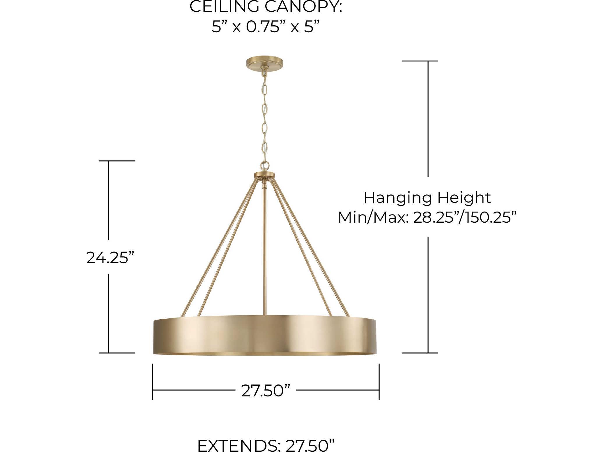 Capital Lighting Weller 4-Light Matte Brass Round Chandelier