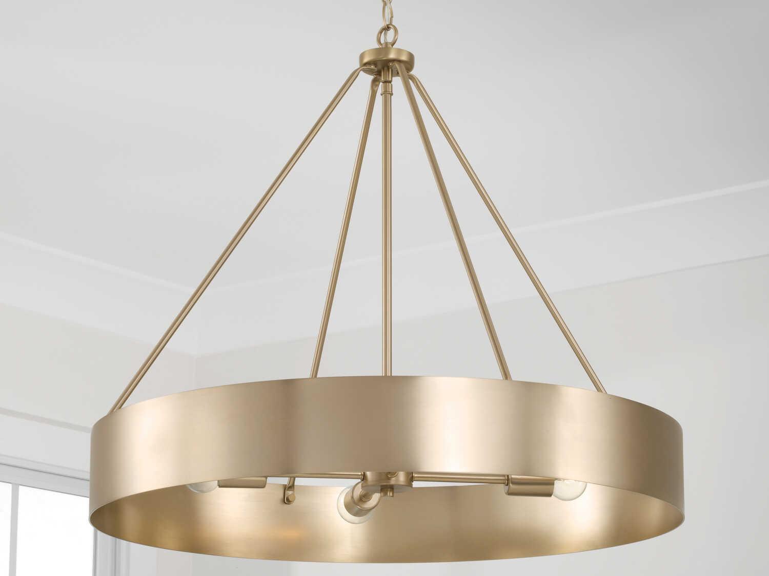 Capital Lighting Weller 4-Light Matte Brass Round Chandelier