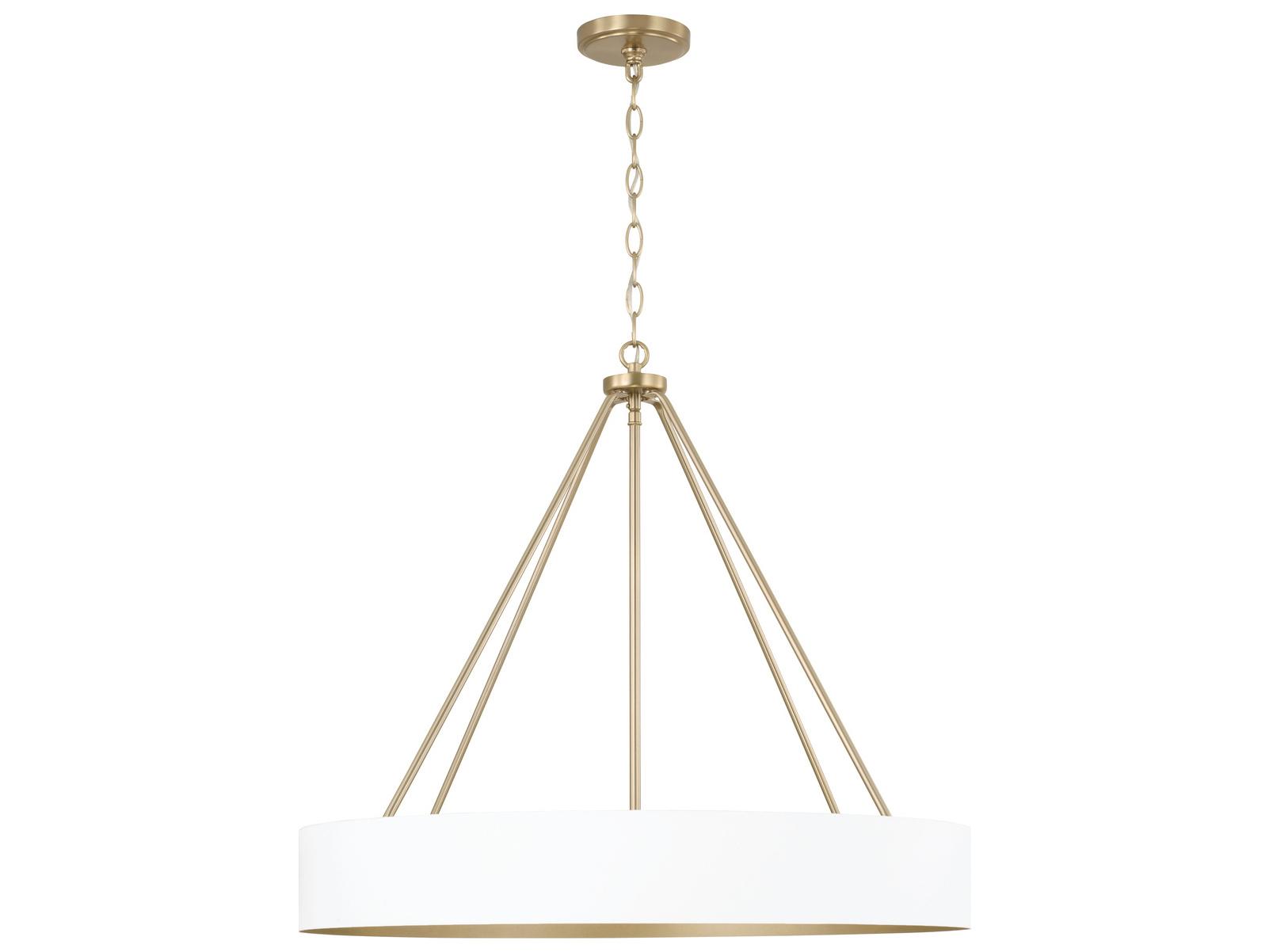 Capital Lighting Weller 4-Light Matte Brass White Round Chandelier