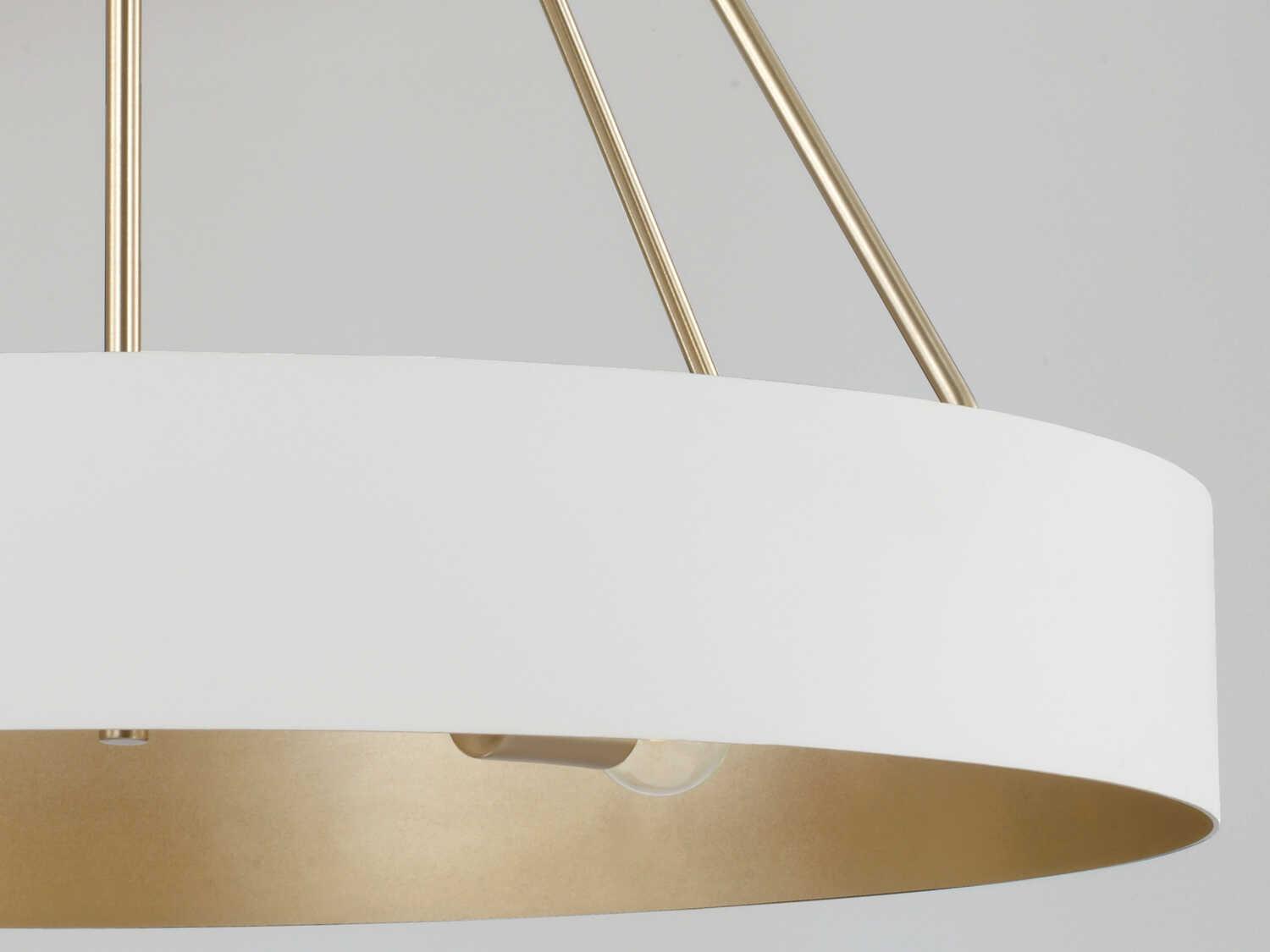 Capital Lighting Weller 4-Light Matte Brass White Round Chandelier