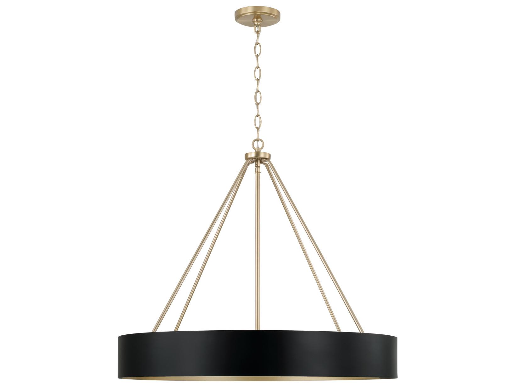 Capital Lighting Weller 4-Light Matte Brass Black Round Chandelier
