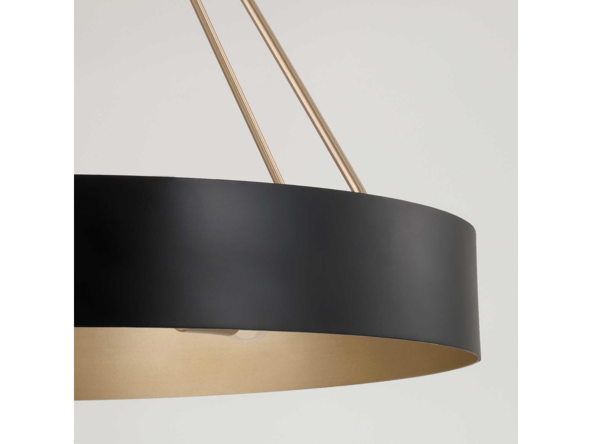 Capital Lighting Weller 4-Light Matte Brass Black Round Chandelier