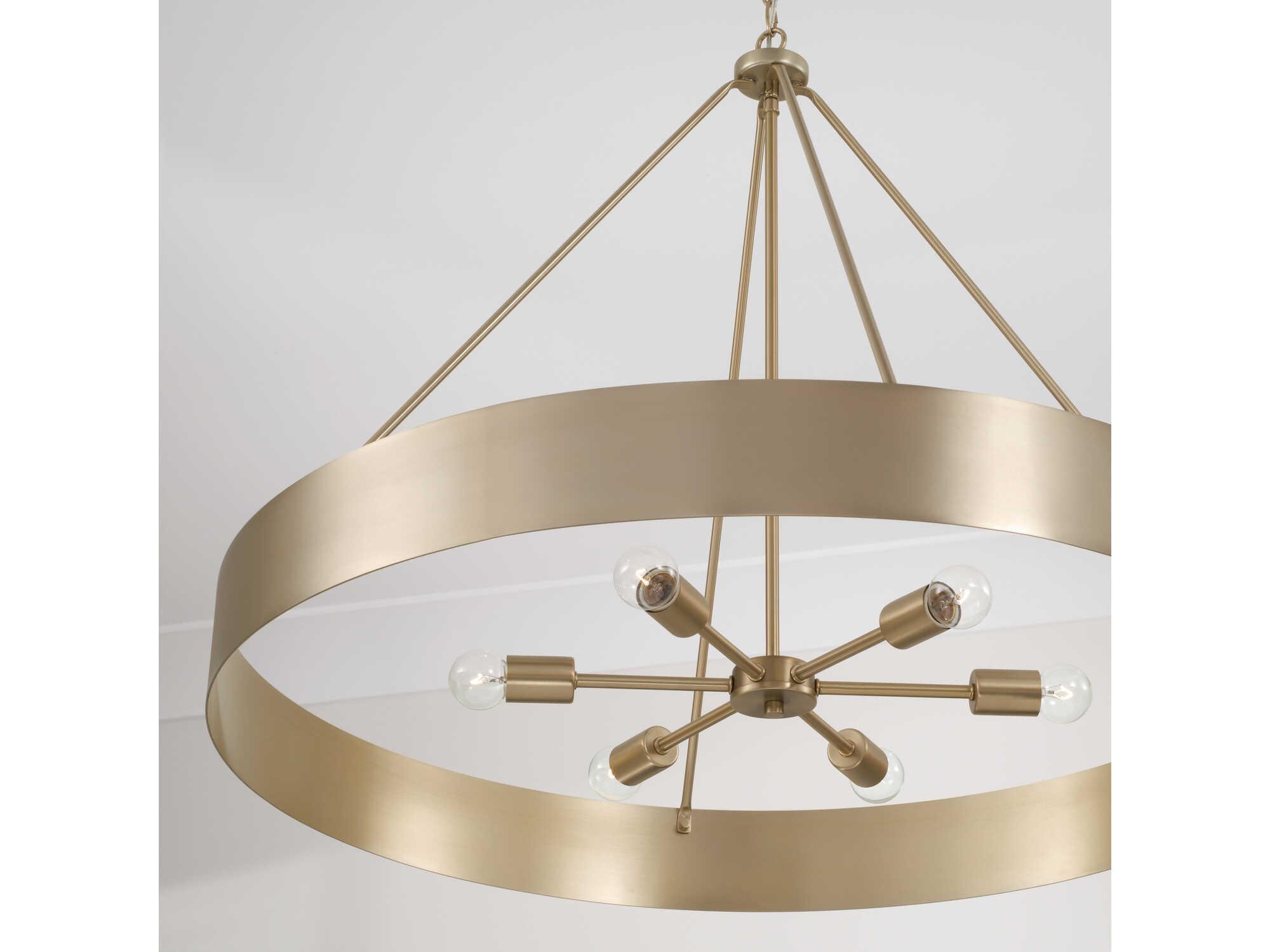 Capital Lighting Weller 6-Light Matte Brass Round Chandelier