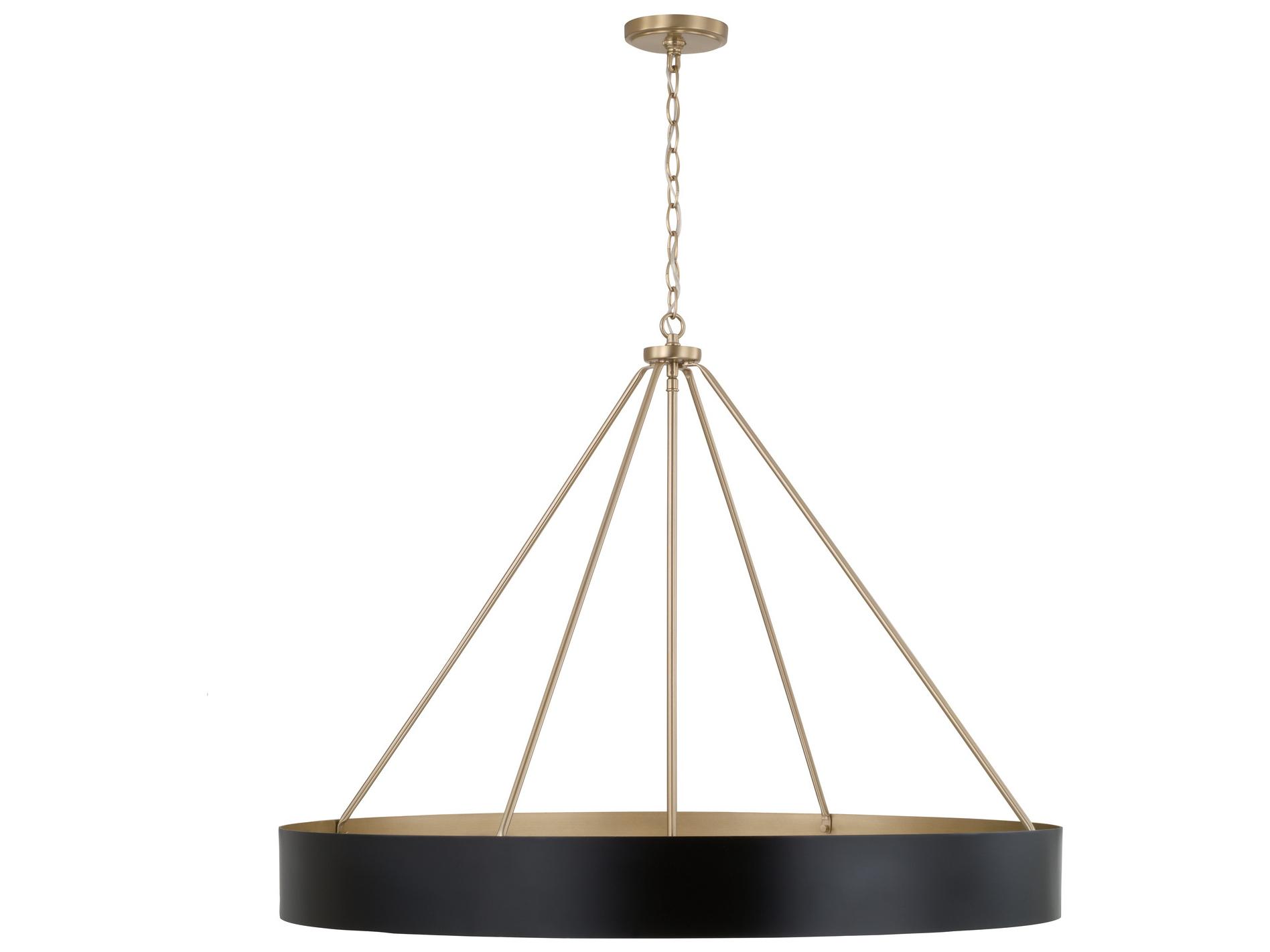 Capital Lighting Weller 6-Light Matte Brass Black Round Chandelier