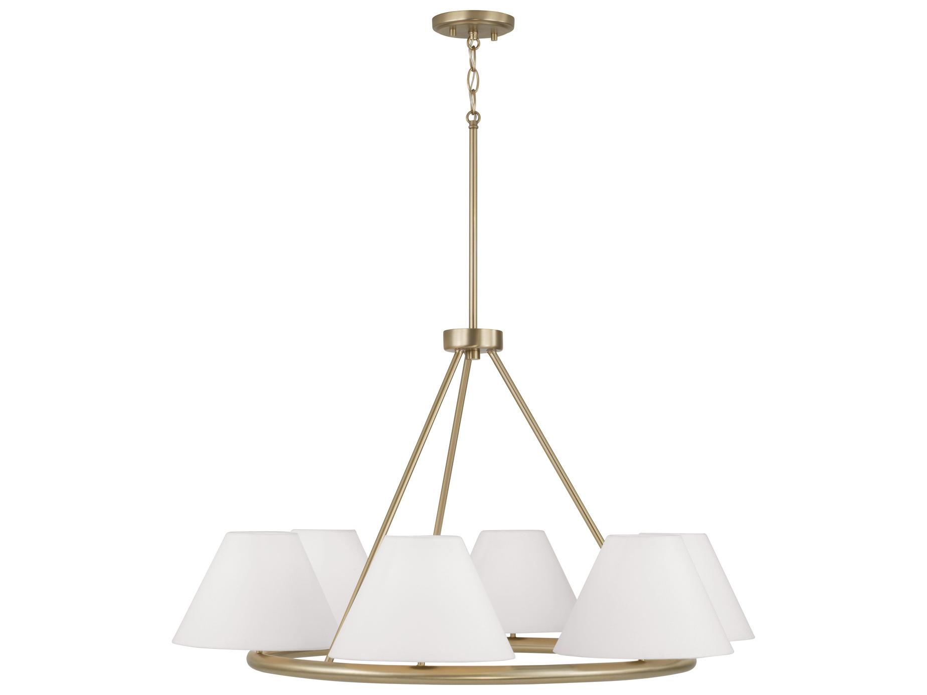 Capital Lighting Parson 6-Light Matte Brass Cylinder Chandelier