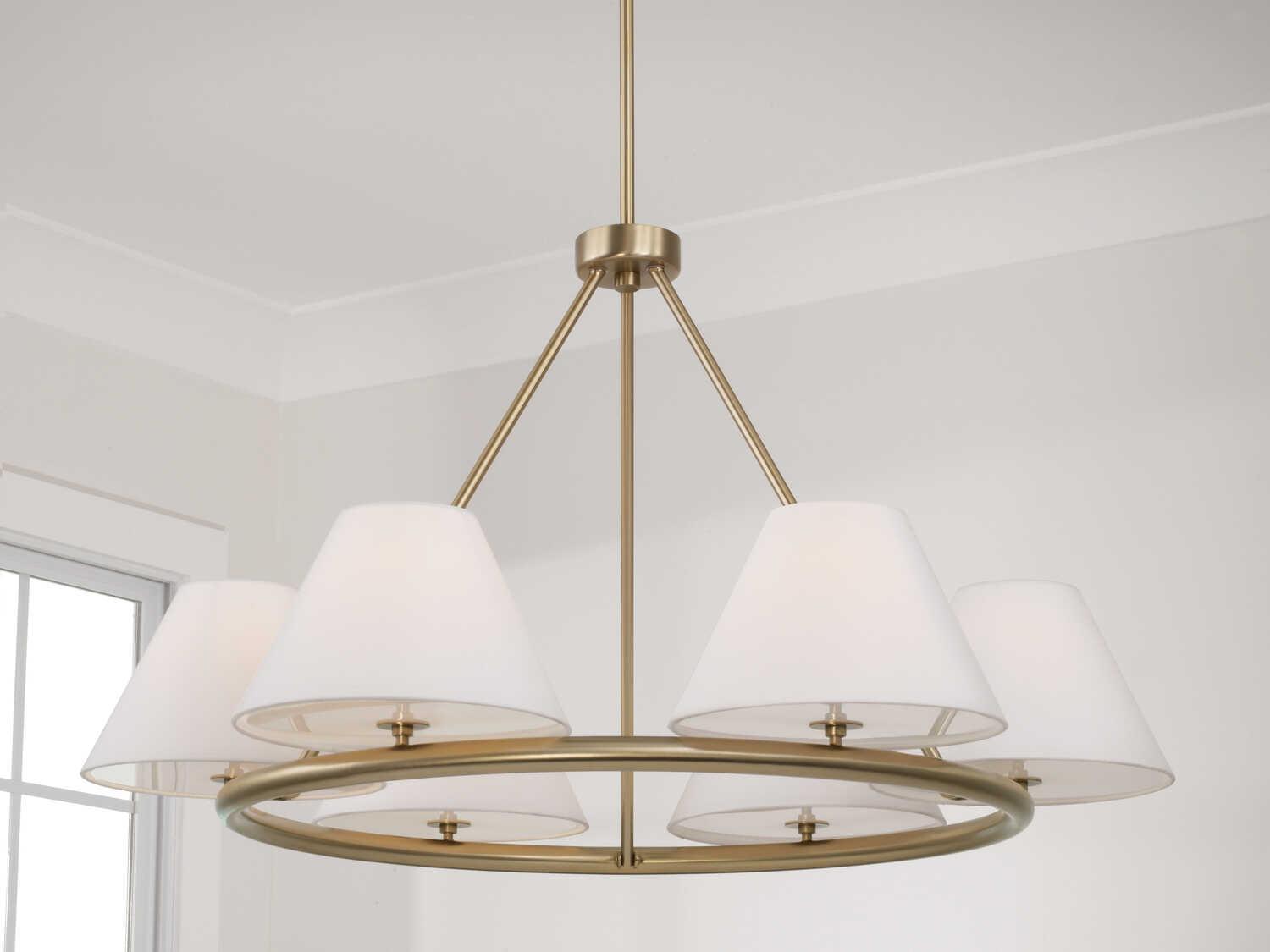 Capital Lighting Parson 6-Light Matte Brass Cylinder Chandelier